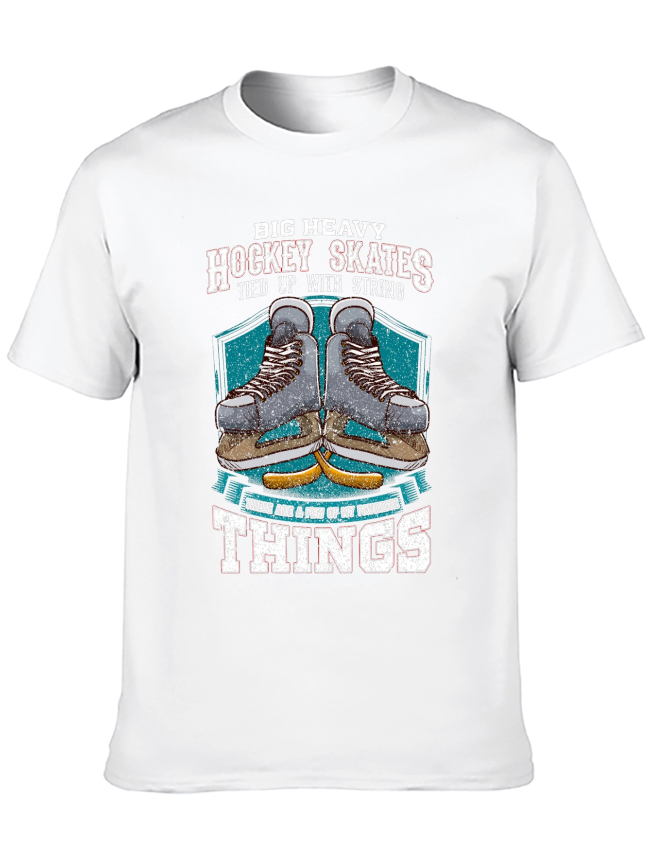 Black Big Heavy Hockey Skates T-Shirt view 10