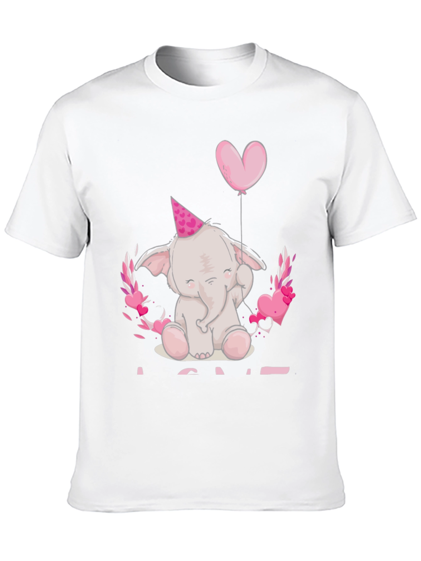 Black Cute Elephant Heart Balloon Graphic Tee view 10