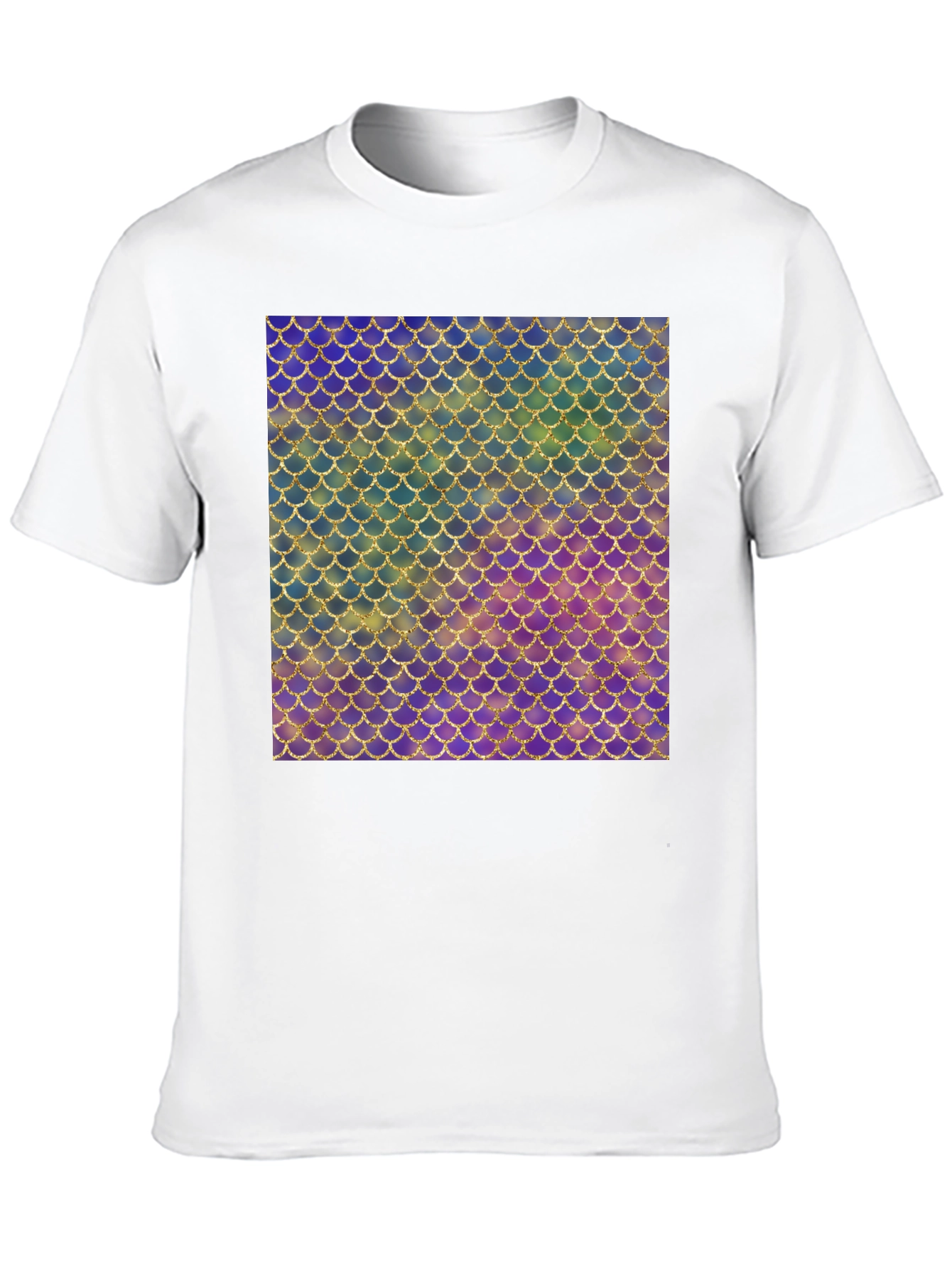 Black Iridescent Scale Pattern Black T-Shirt view 10