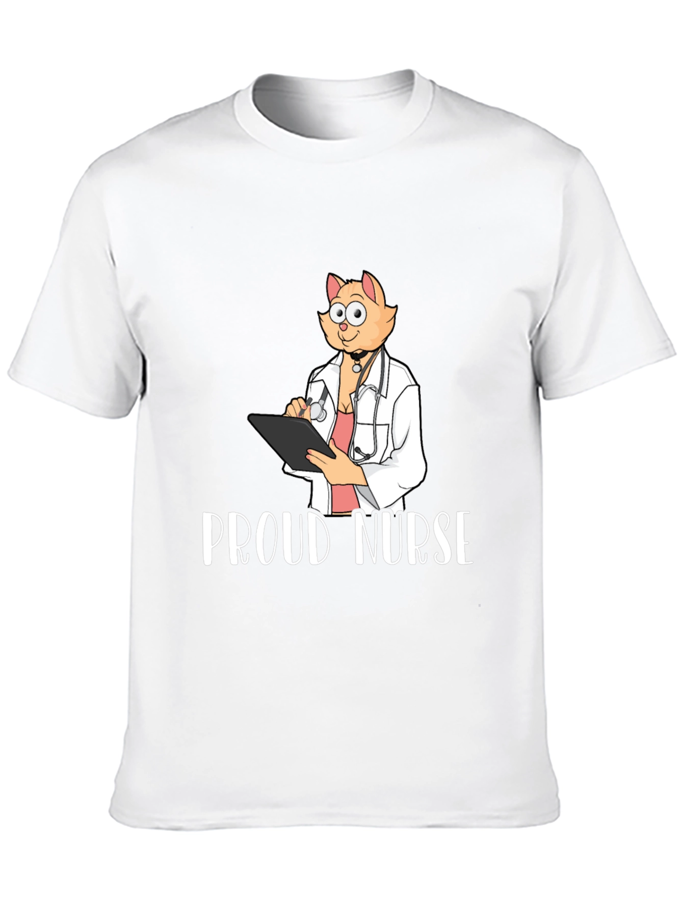 Black Proud Nurse Cat T-Shirt - Novelty Tee view 10