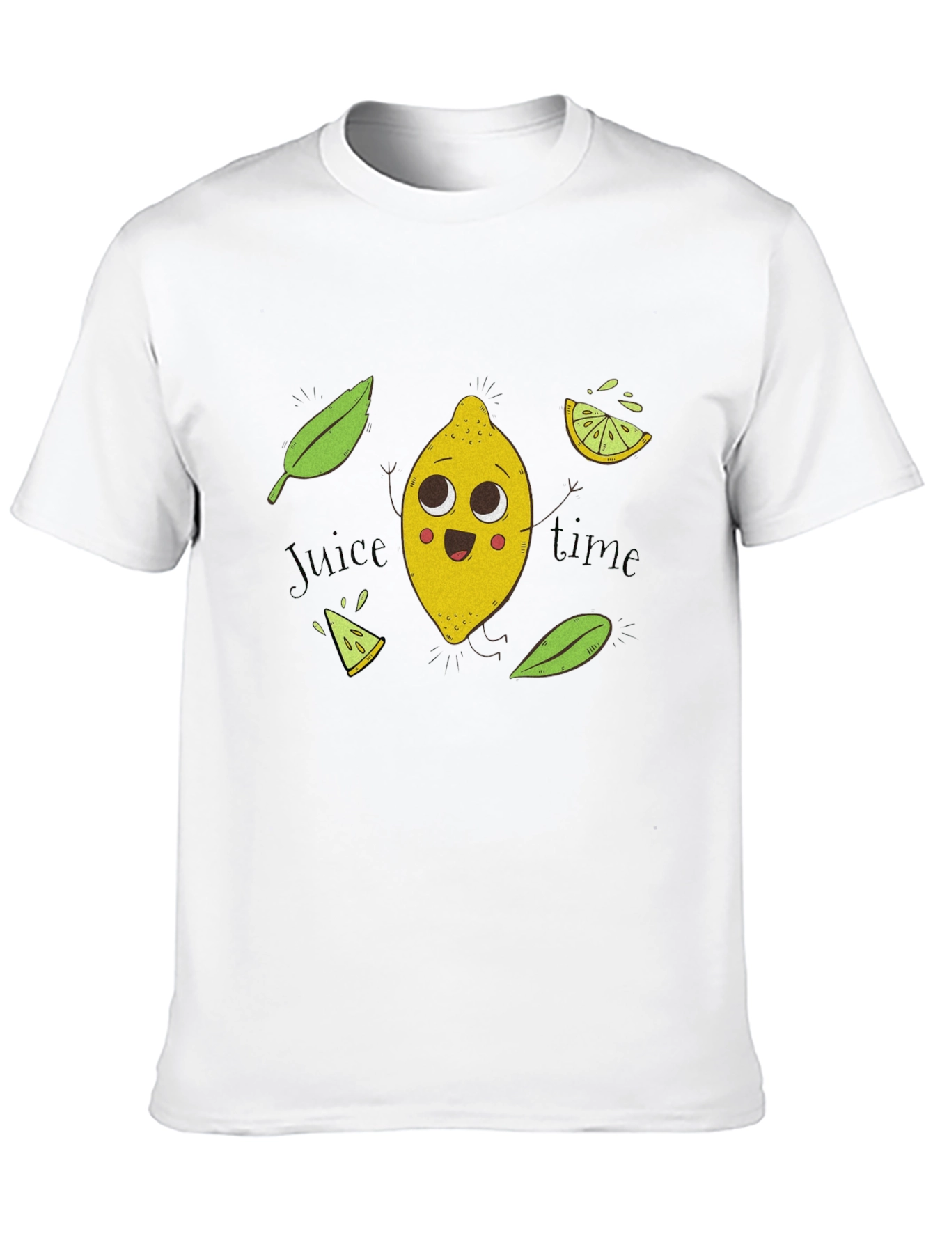 Black Cute Lemon Cartoon Black T-Shirt - Juice Time! view 10