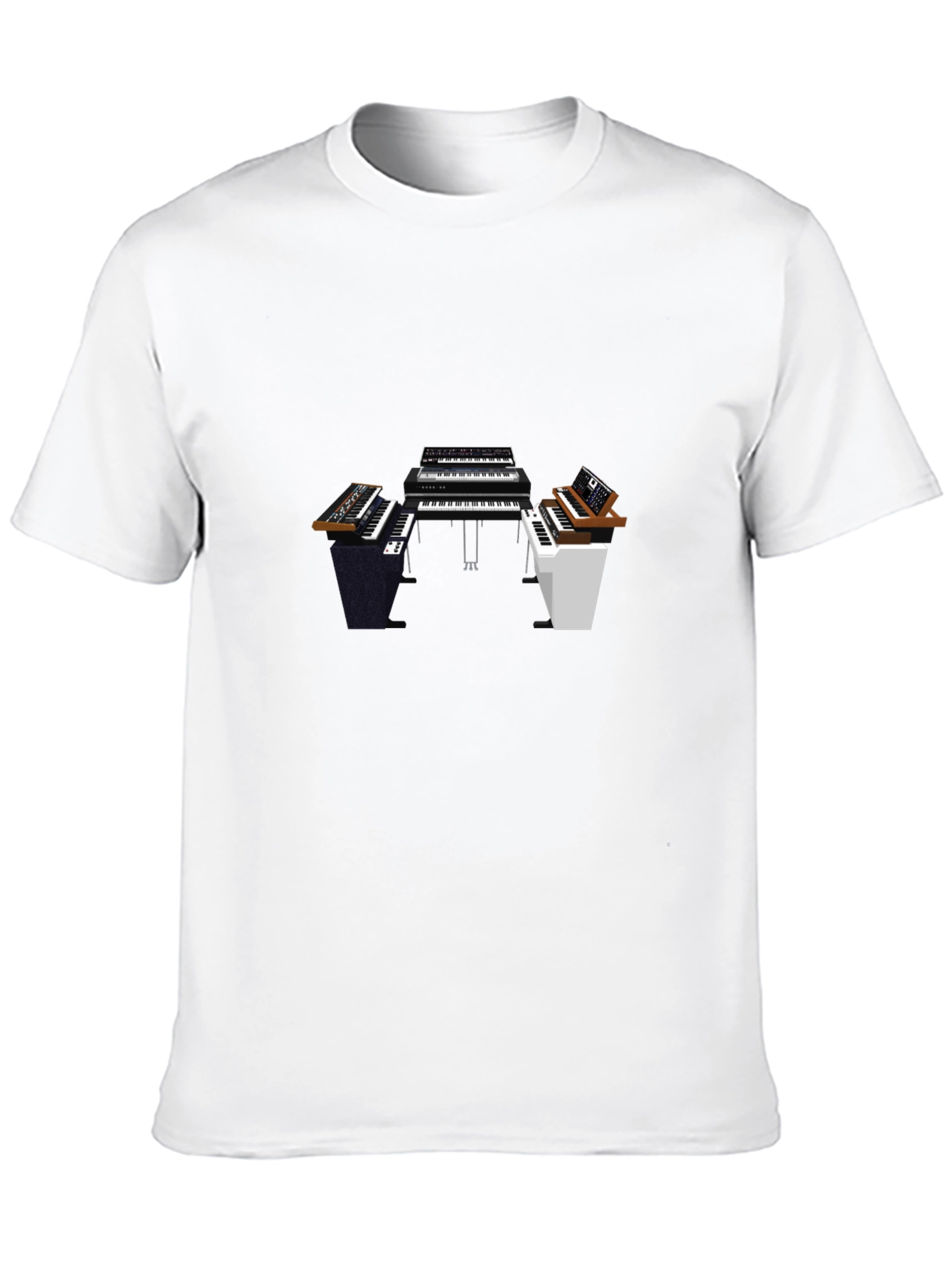 Black Synthesizer Keyboard T-Shirt - Musician Apparel view 10