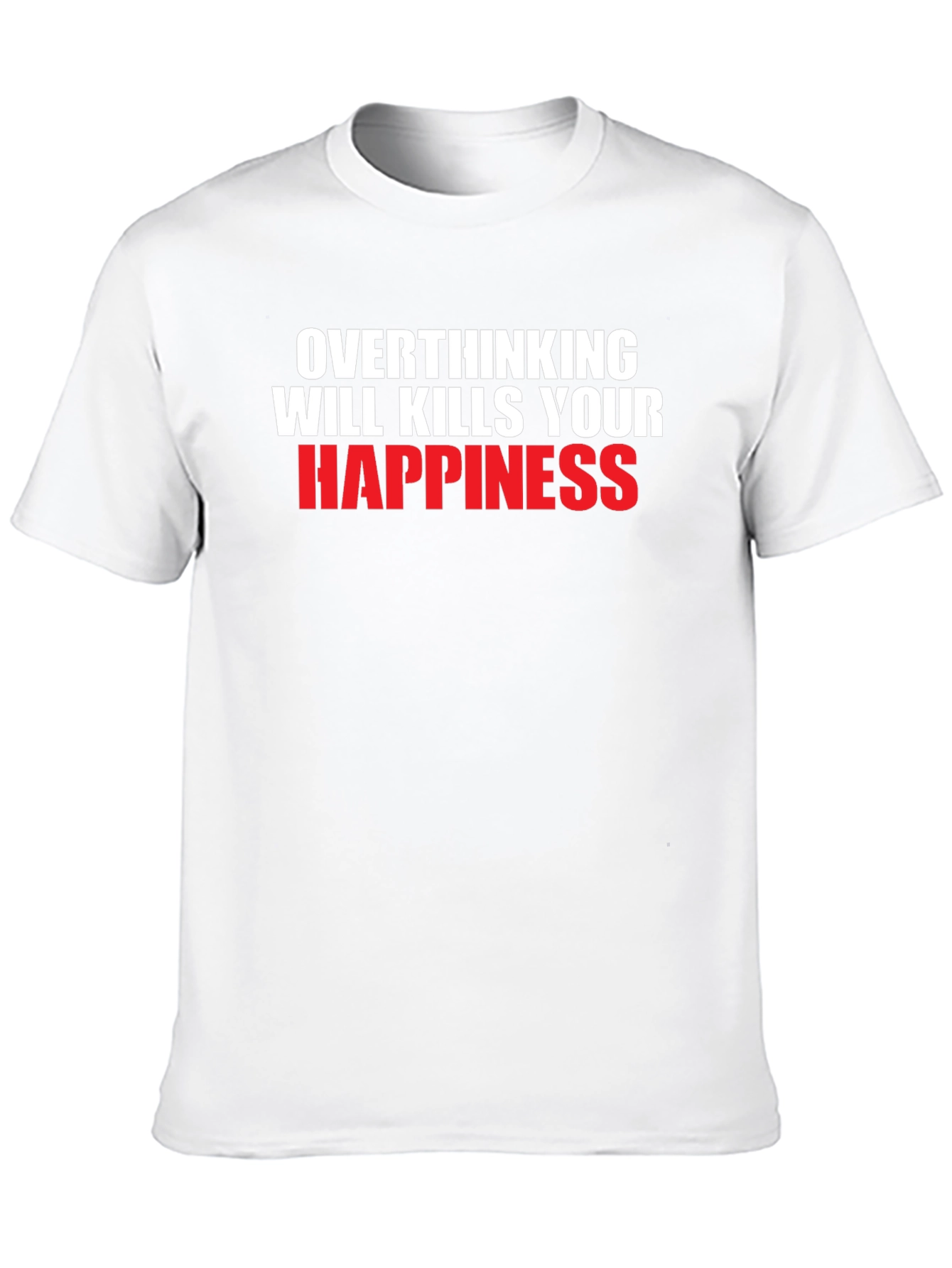 Black Overthinking Kills Happiness Graphic Tee - Black view 10