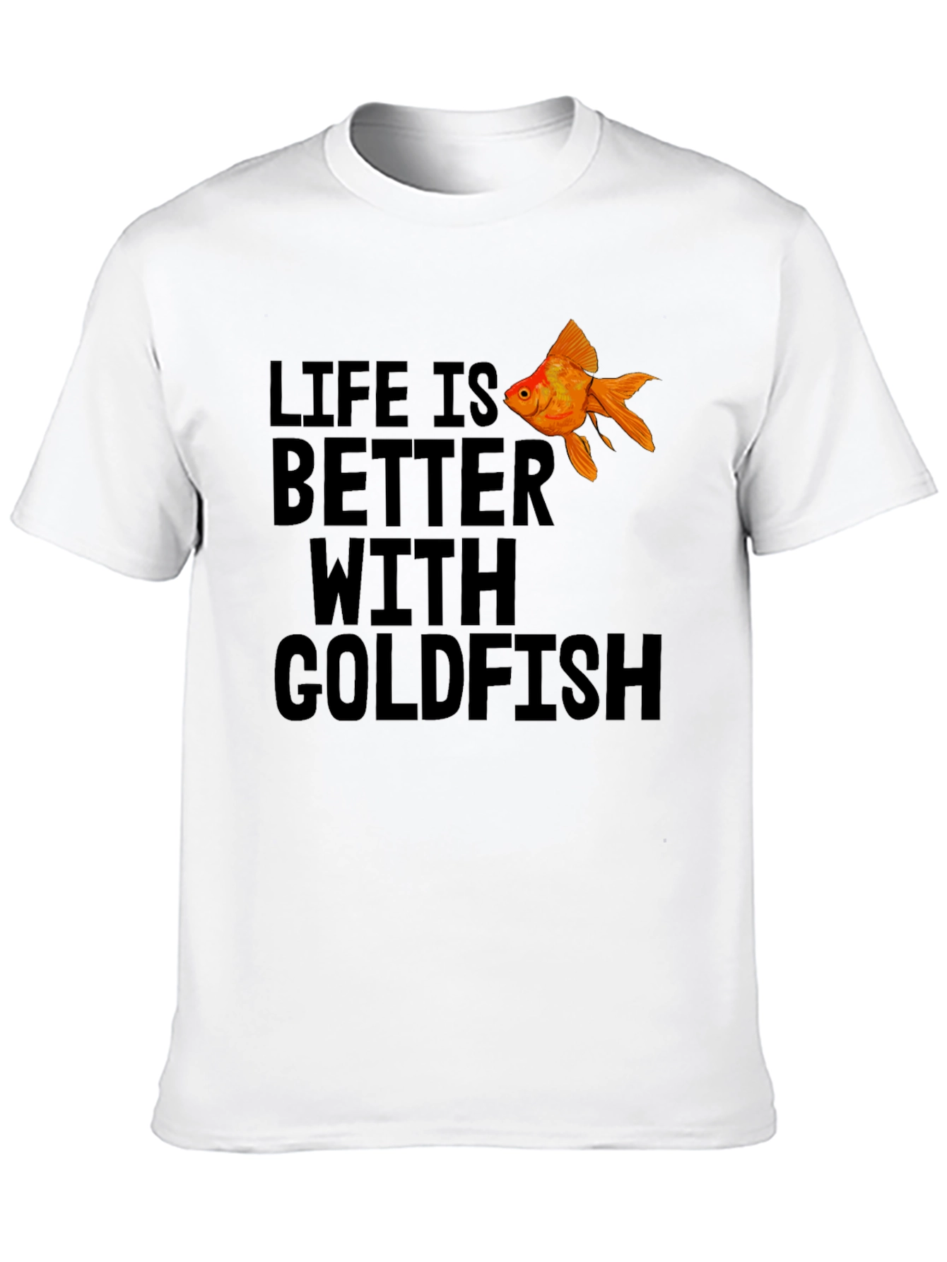 Black Life is Better With Goldfish Black T-Shirt view 10