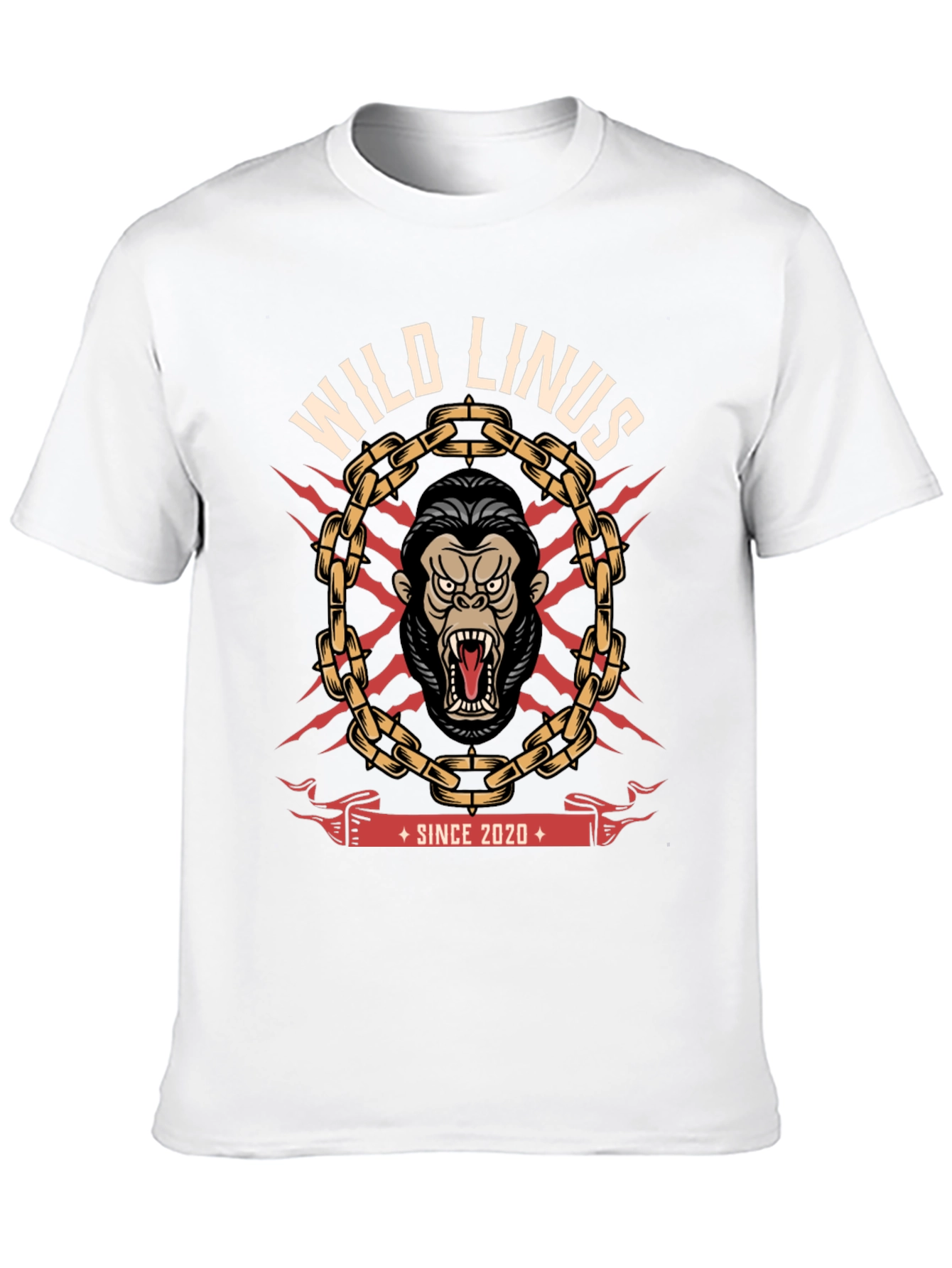 Black Wild Linus Graphic T-Shirt - Gorilla Design view 10