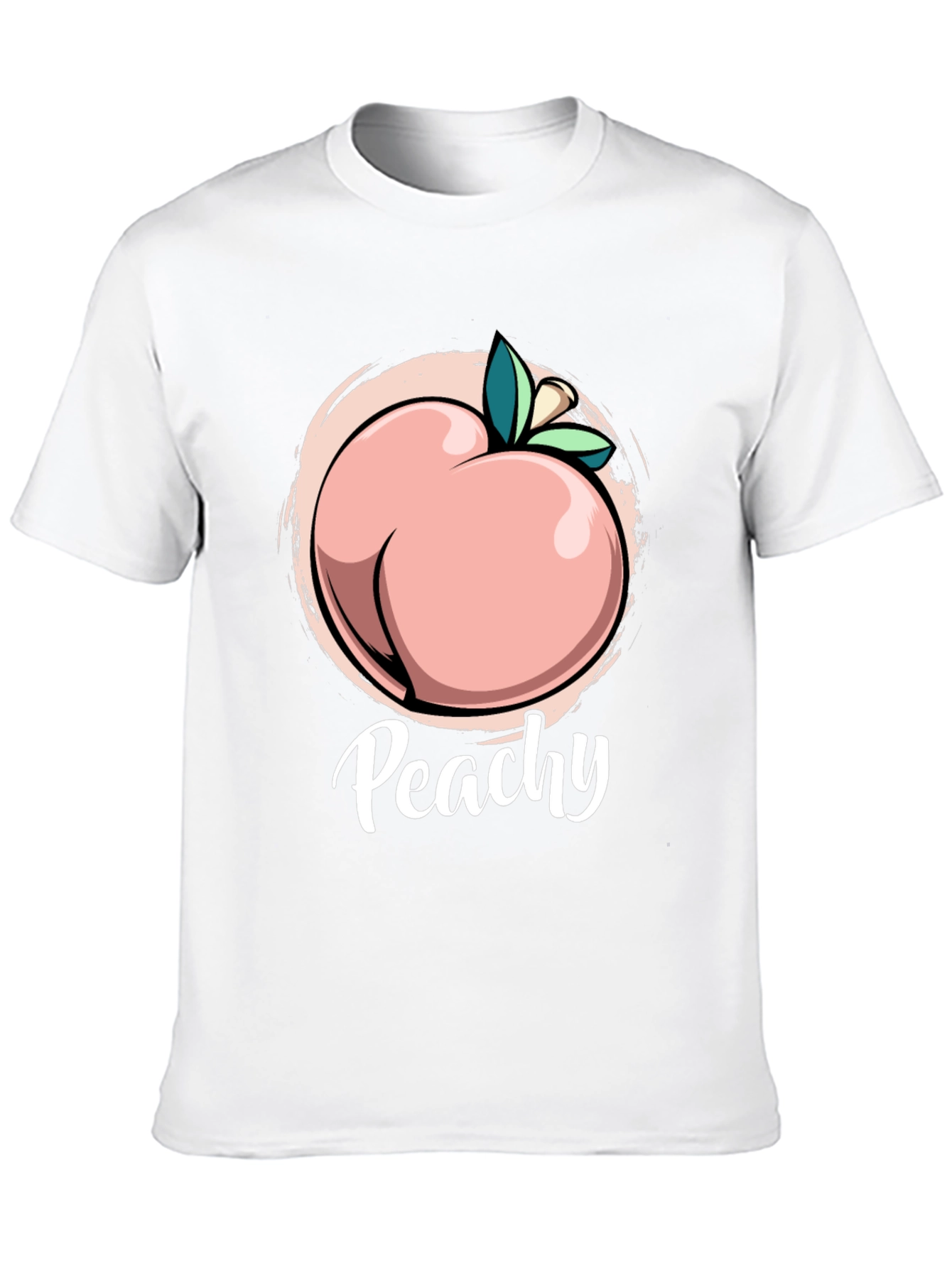 Black Peachy T-Shirt - Funny Fruit Pun Tee view 10