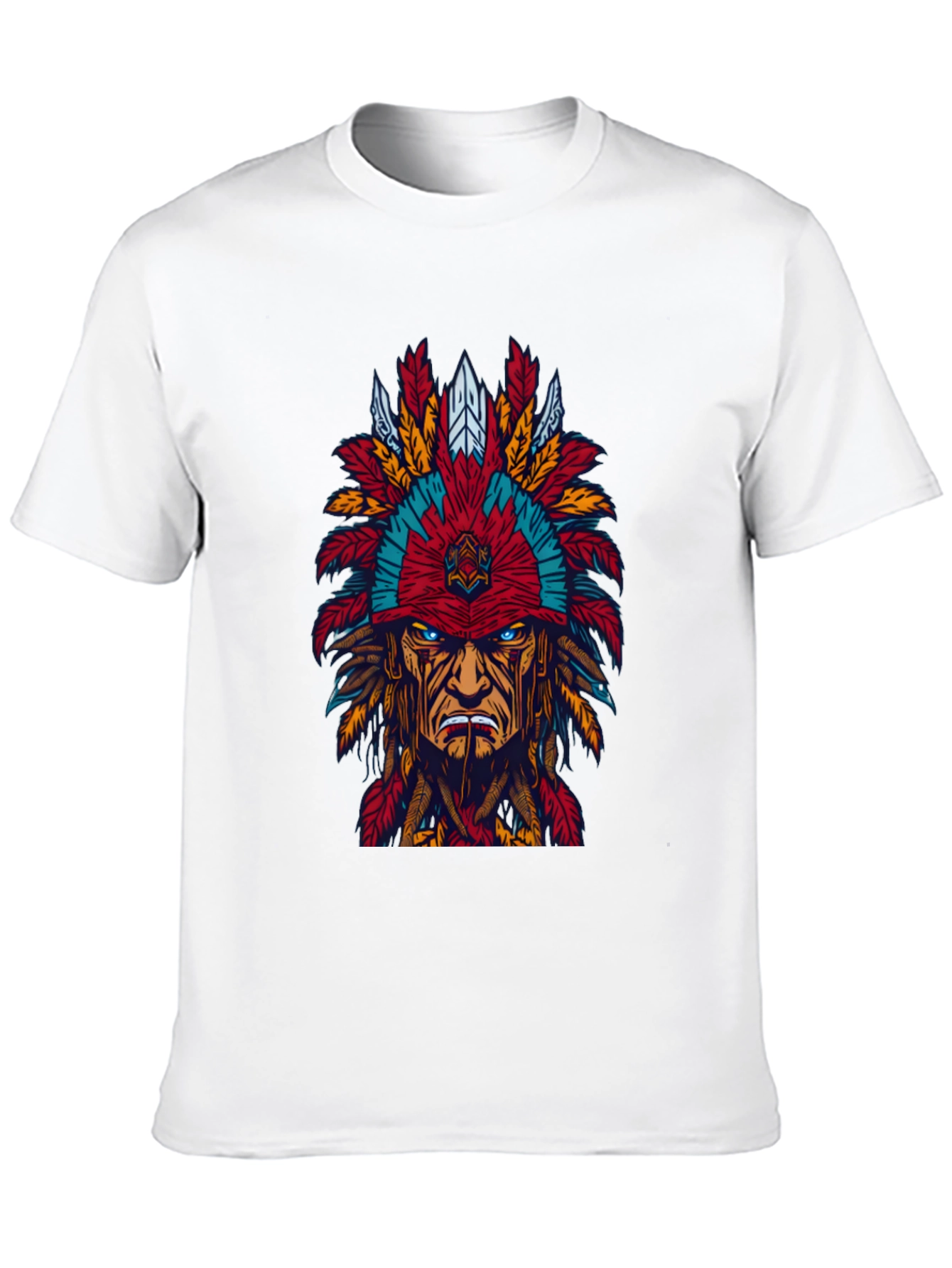 Black Native American Headdress Graphic Tee - Bold Design view 10