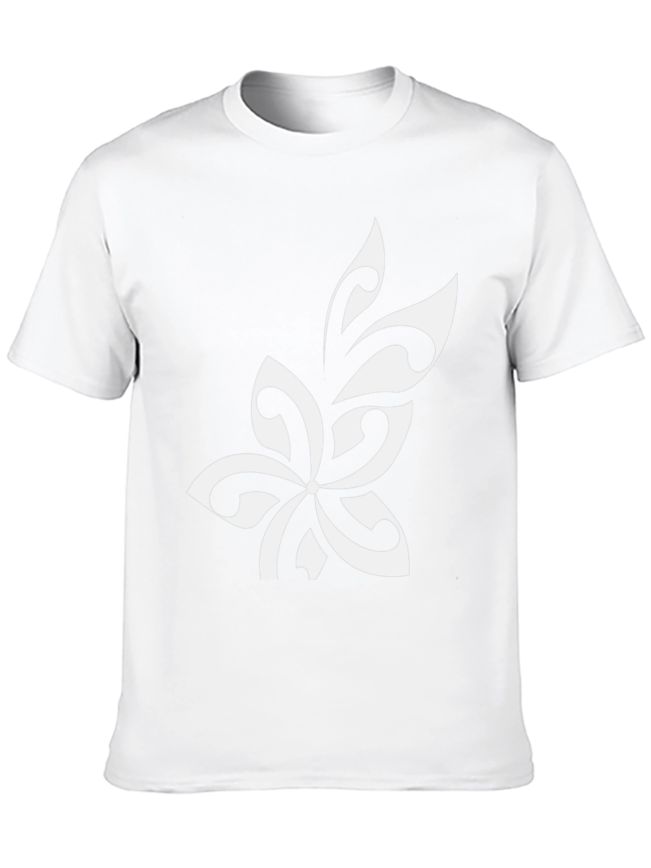 Black Black T-Shirt with White Floral Design view 10