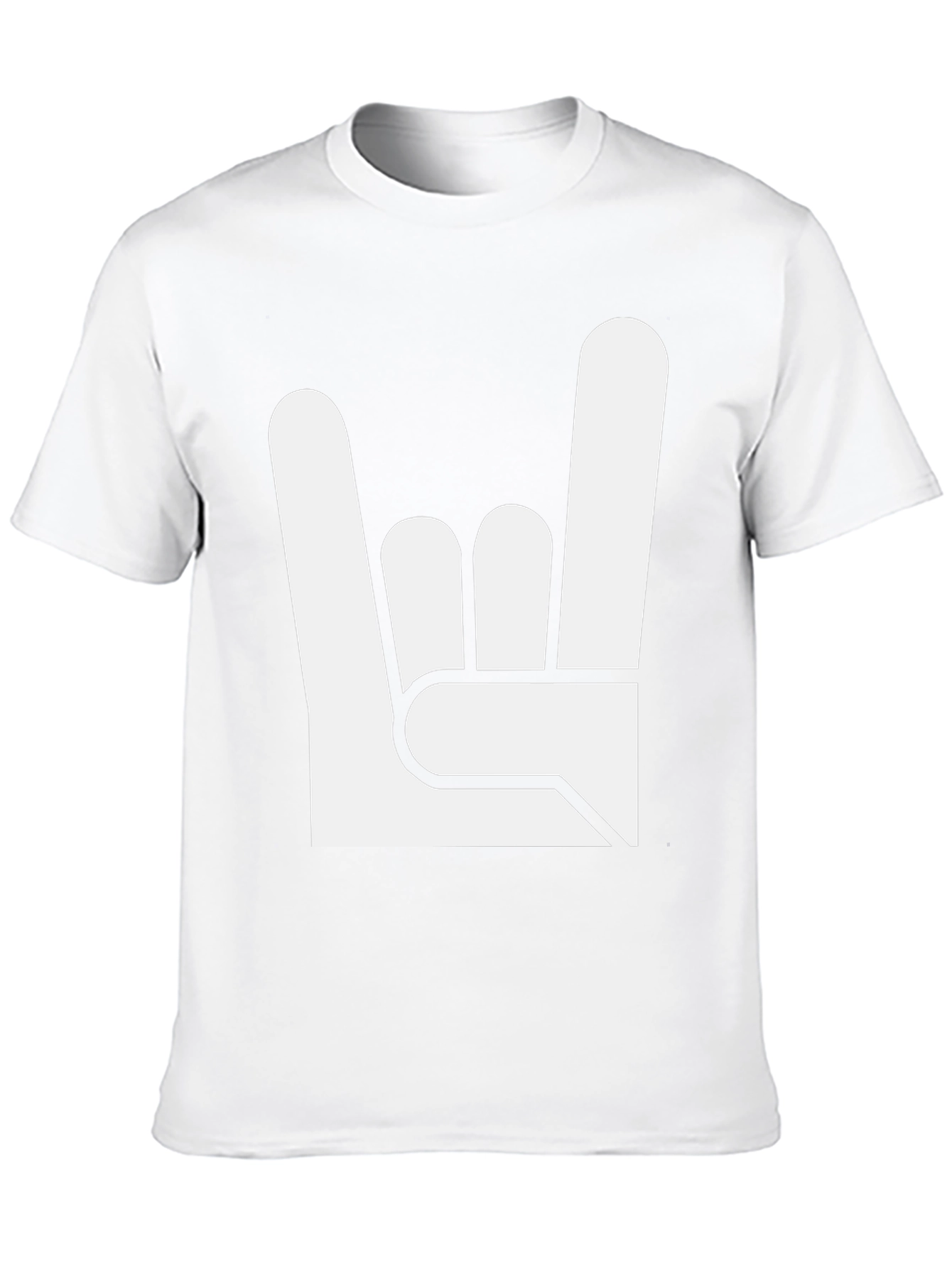 Black Rock On Hand Gesture Black T-Shirt view 10
