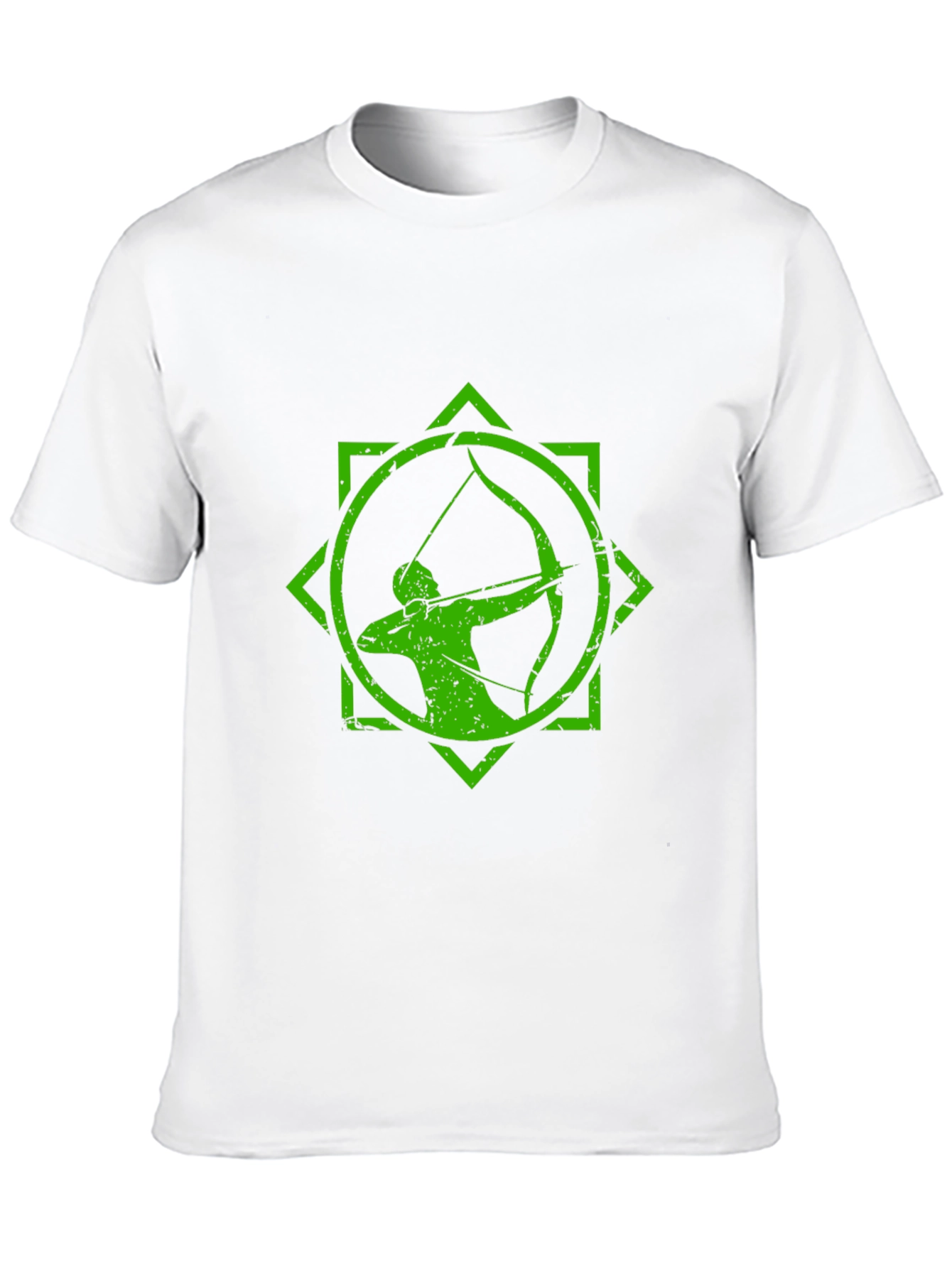 Black Archery Graphic Tee - Black T-Shirt with Green Archer Design view 10