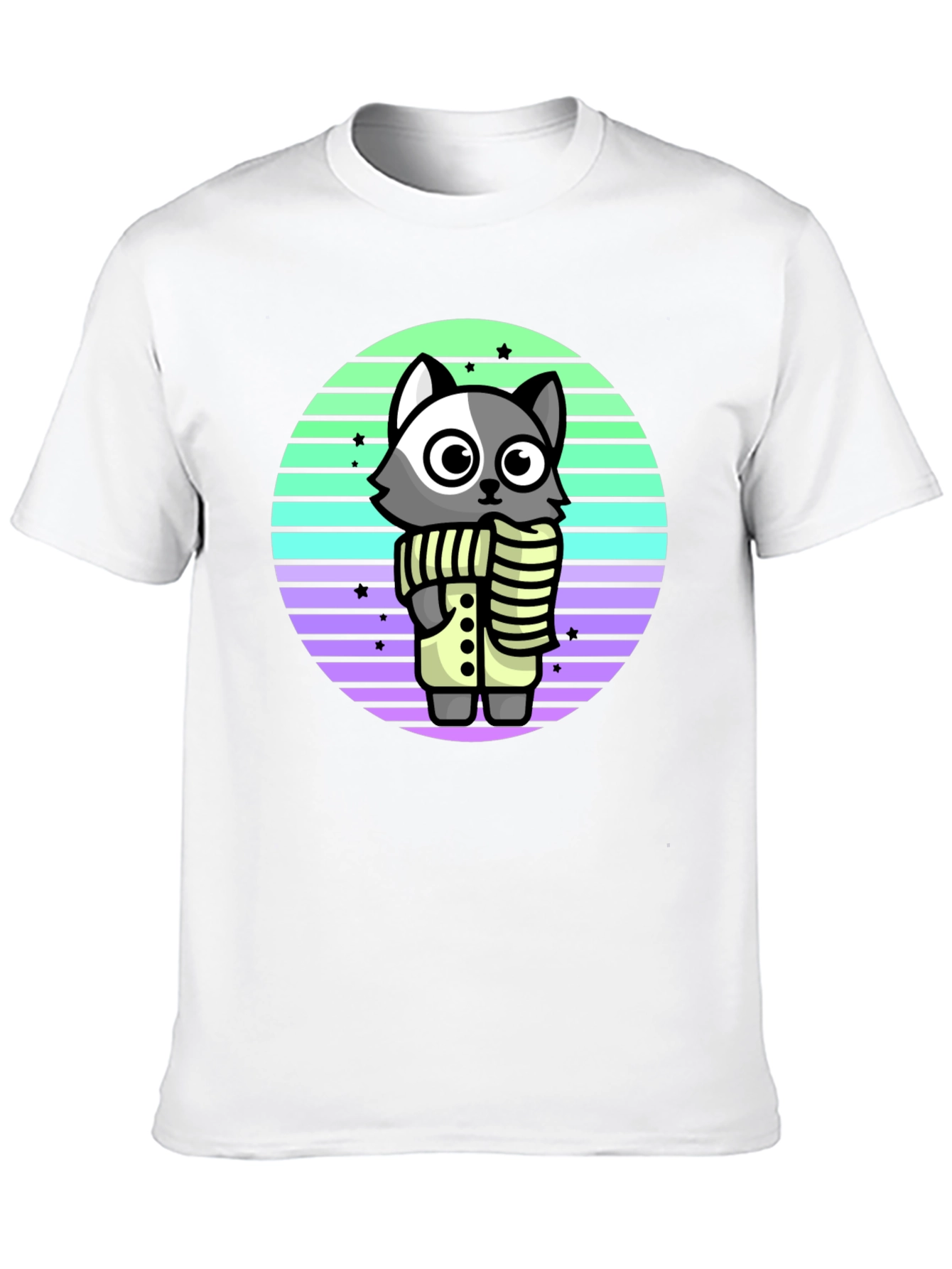Black Cute Raccoon T-Shirt - Retro Style view 10