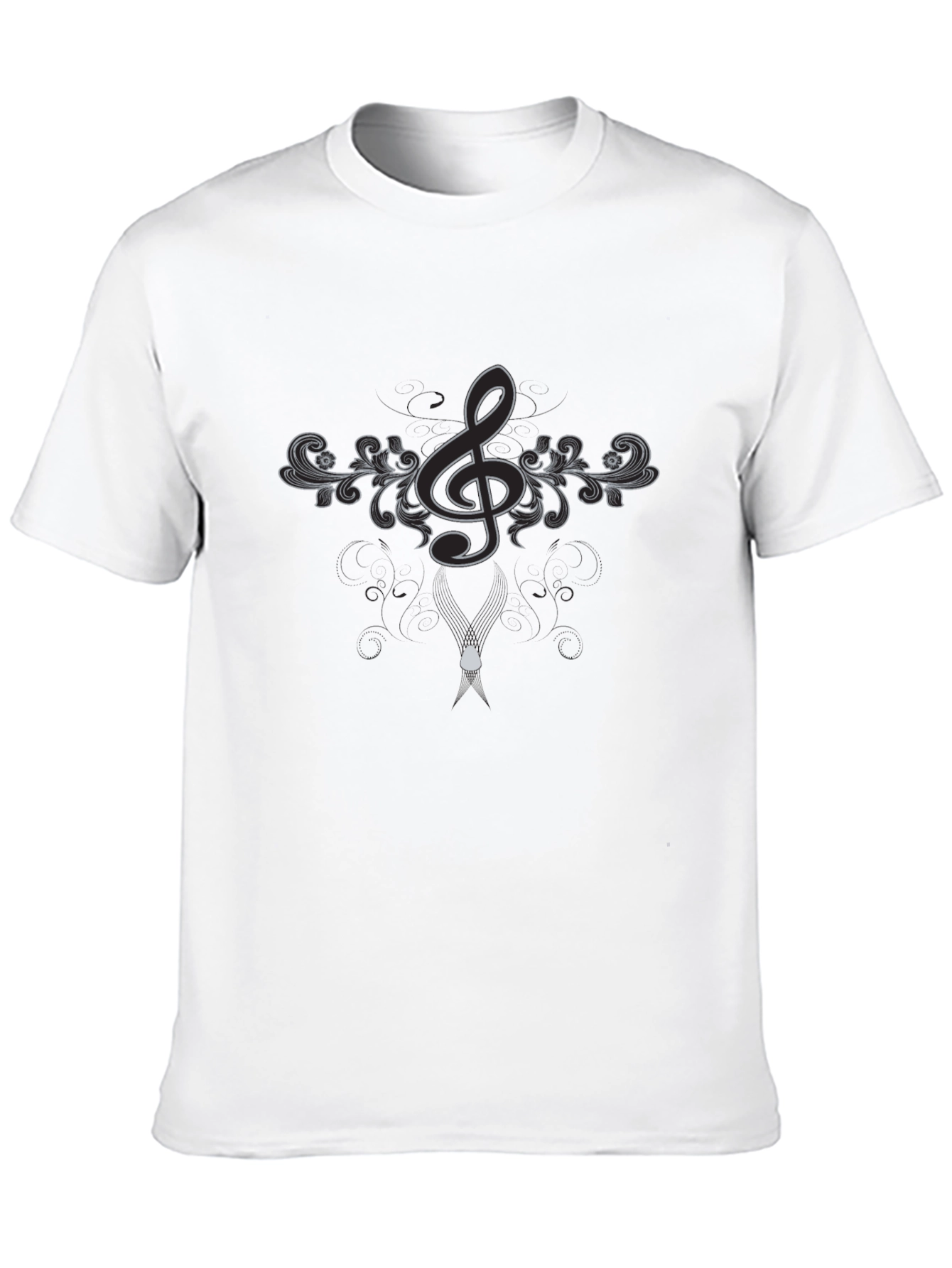 Black Elegant Music Note T-Shirt view 10