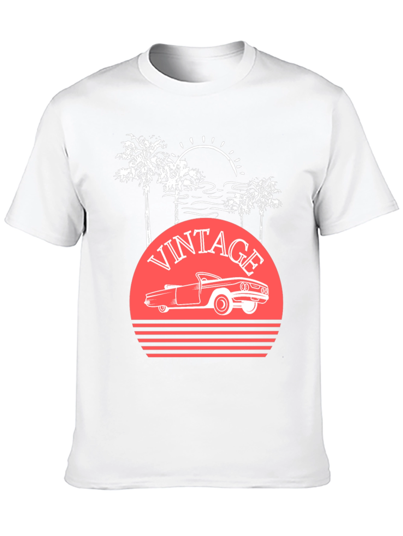 Black Vintage Car Sunset T-Shirt view 10