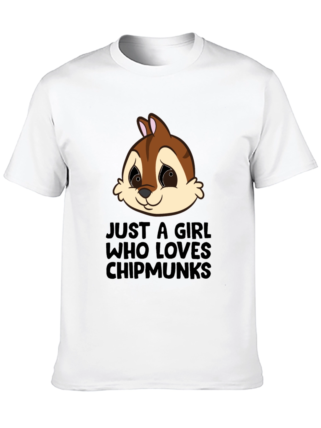 Black Chipmunk Lover T-Shirt - Cute Cartoon Graphic Tee view 10