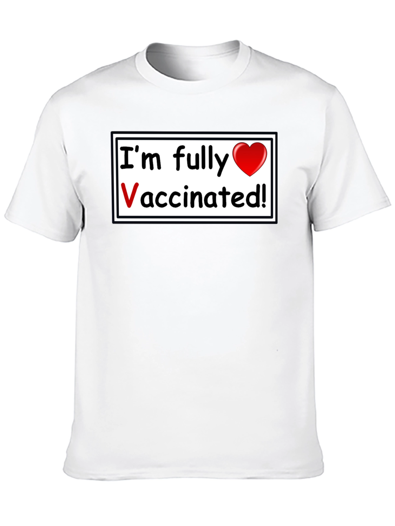 Black Fully Vaccinated T-Shirt - Black, Casual Wear view 10