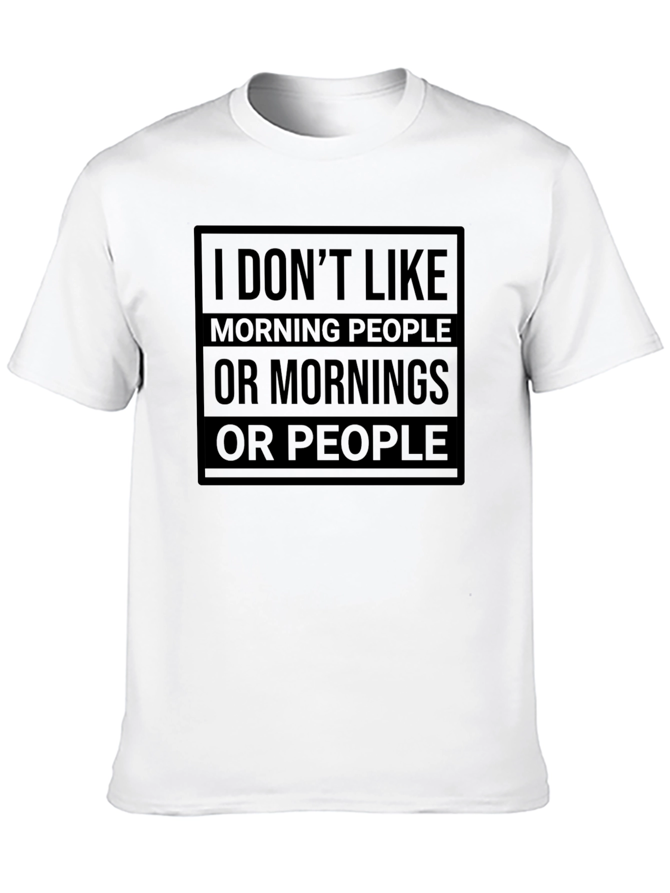 Black Funny "I Don't Like Mornings" Graphic T-Shirt view 10