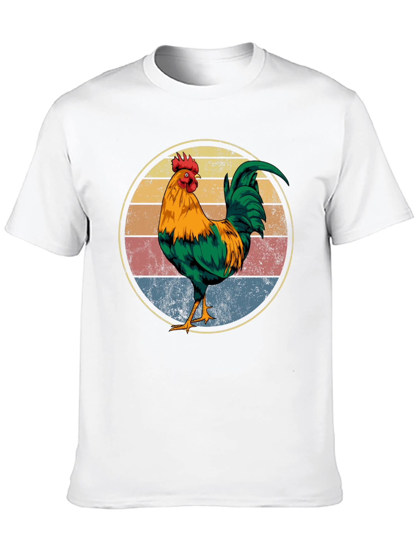 Black Retro Rooster Graphic Tee - Vintage Chicken Shirt view 10