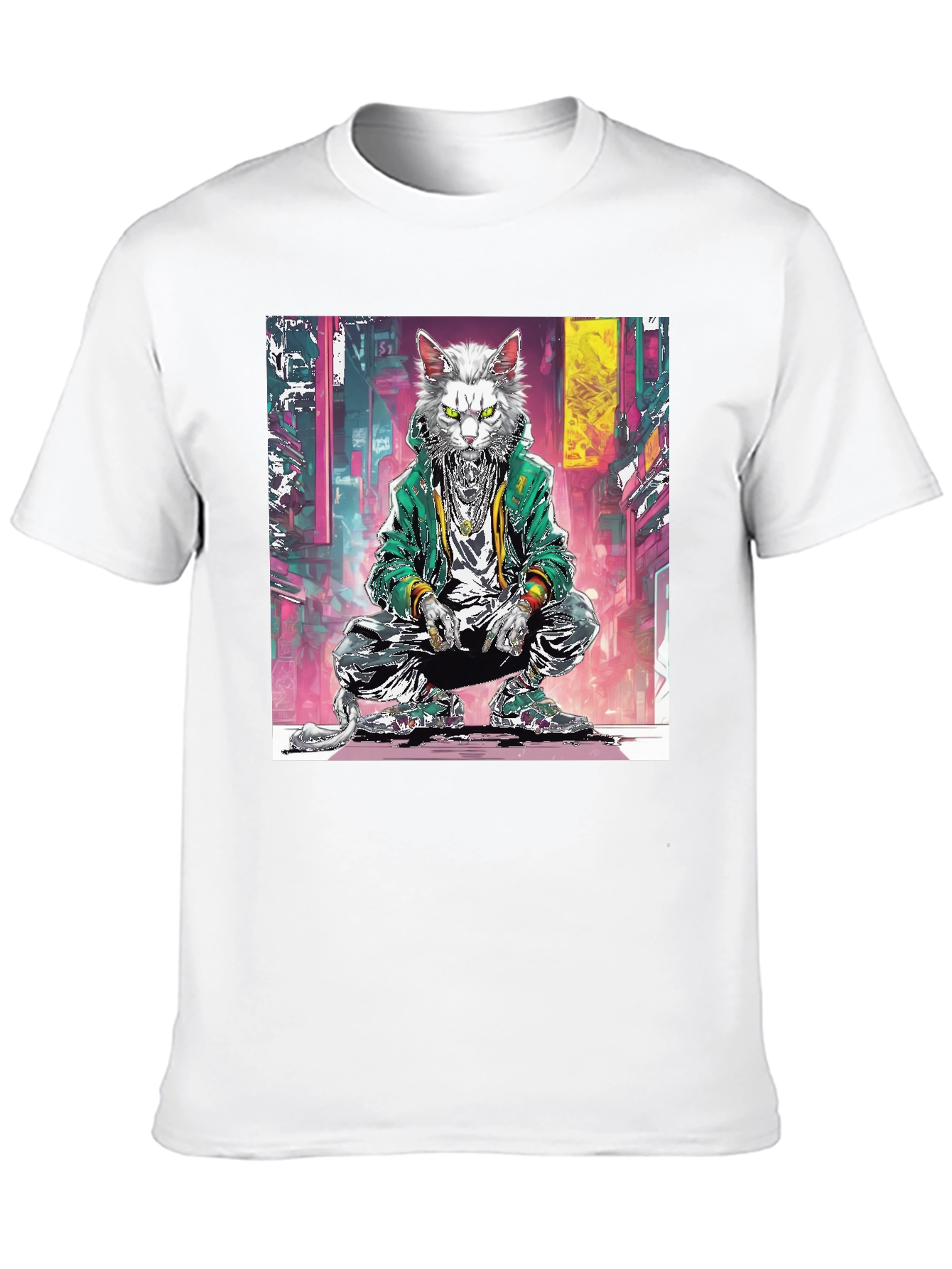 Black Urban Cat Graphic Tee view 10