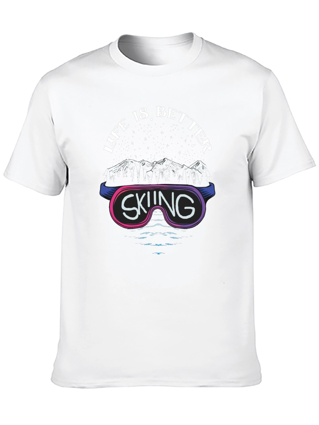 Black Life is Better Skiing Graphic T-Shirt view 10