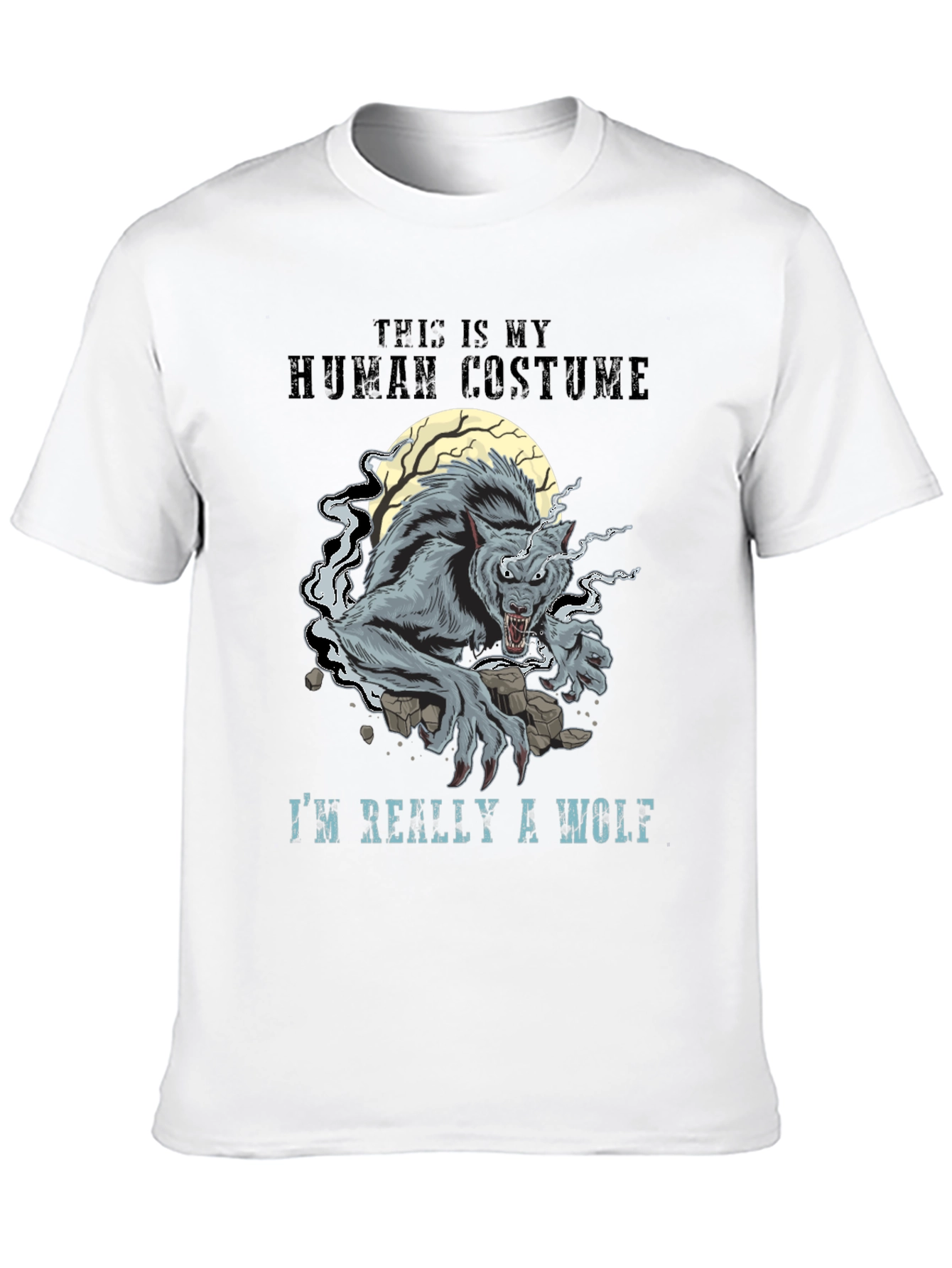 Black Human Costume Werewolf Graphic T-Shirt view 10