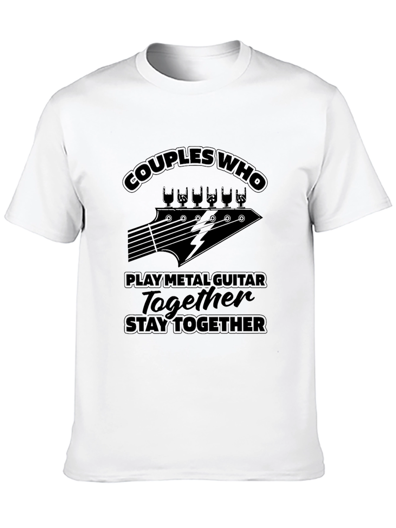 Black Couples Who Play Metal Guitar T-Shirt view 10