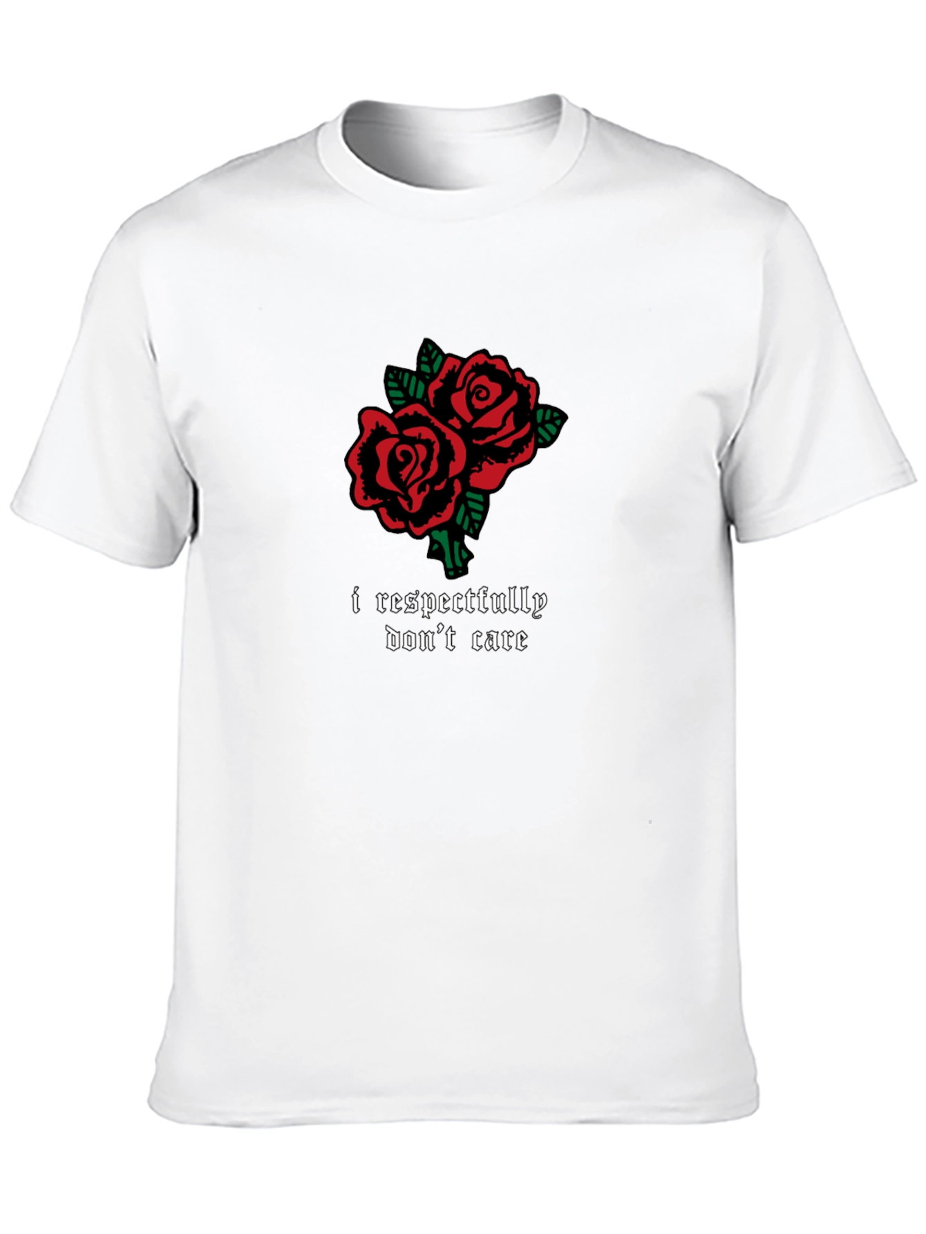 Black Roses and "I Respectfully Don't Care" Graphic T-Shirt view 10