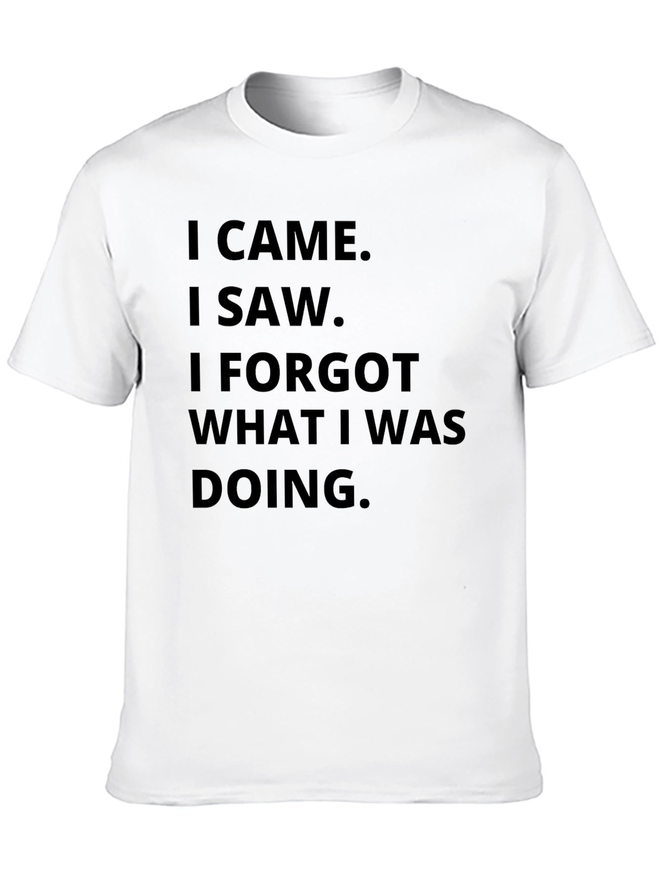Black Funny Men's Black T-Shirt - I Came I Saw I Forgot Slogan view 10