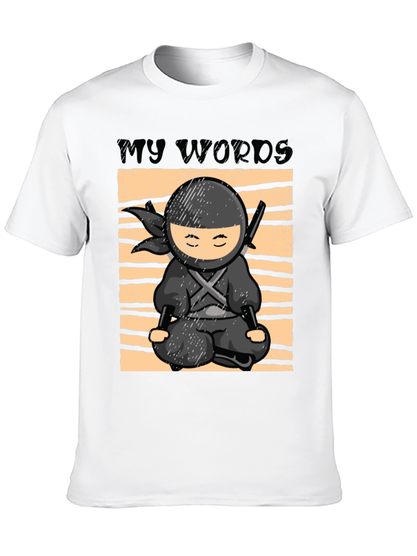 Black Zen Ninja T-Shirt - My Words Matter Meditation Tee view 10