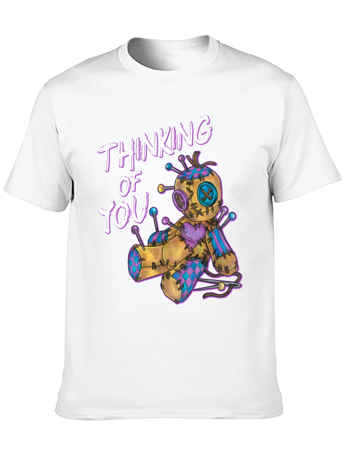 Black Thinking of You Voodoo Doll T-Shirt view 10