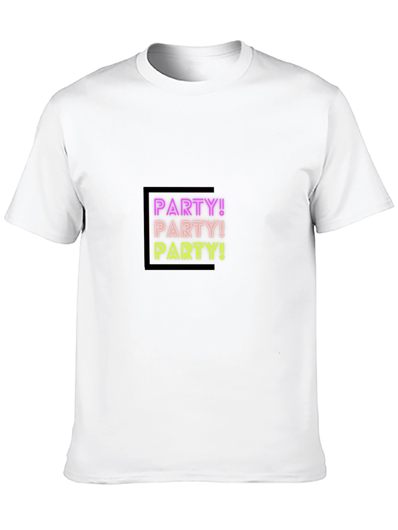 Black Party Neon Graphic Black T-Shirt view 10