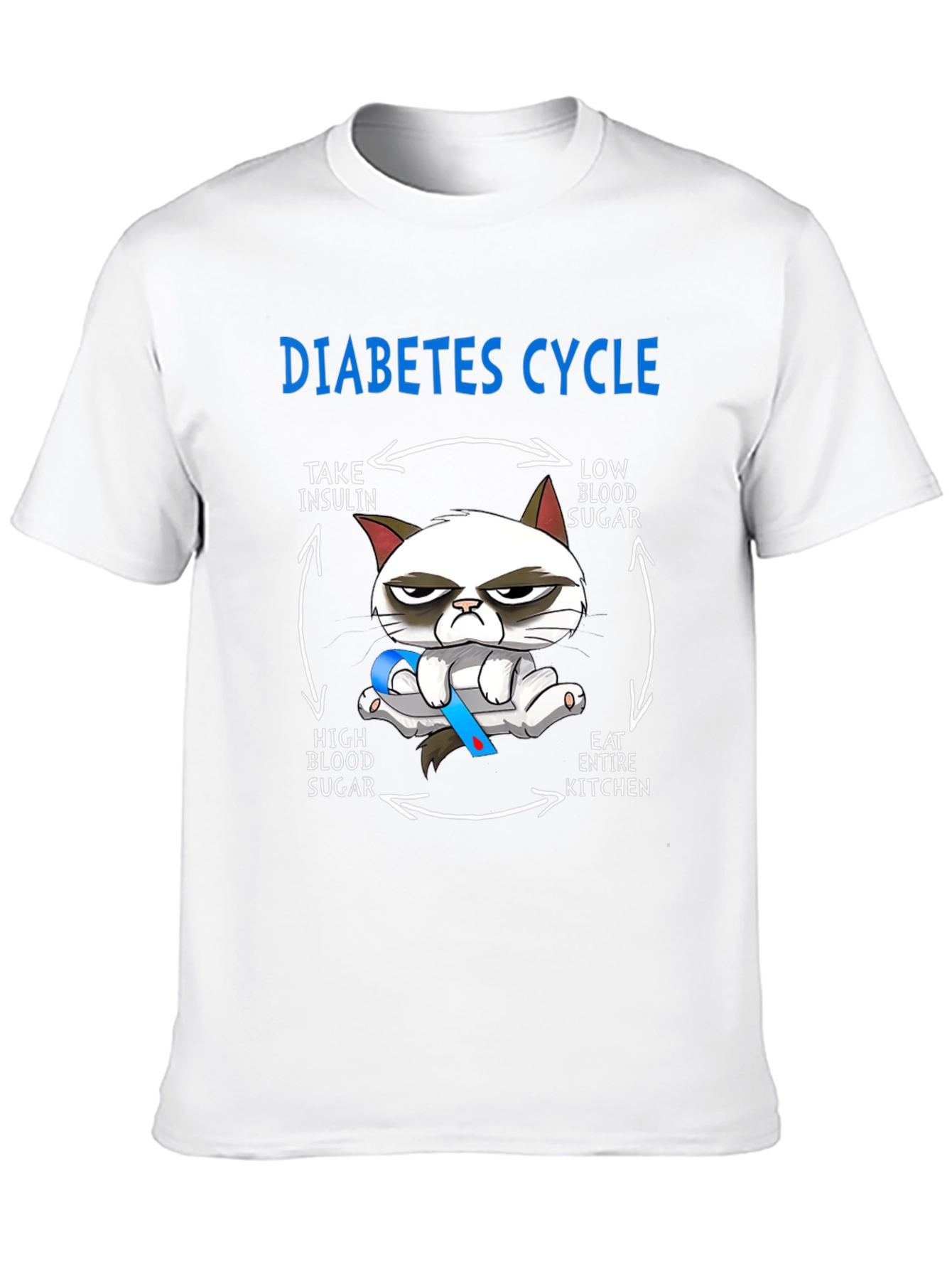 Black Diabetes Cycle Grumpy Cat T-Shirt  view 10