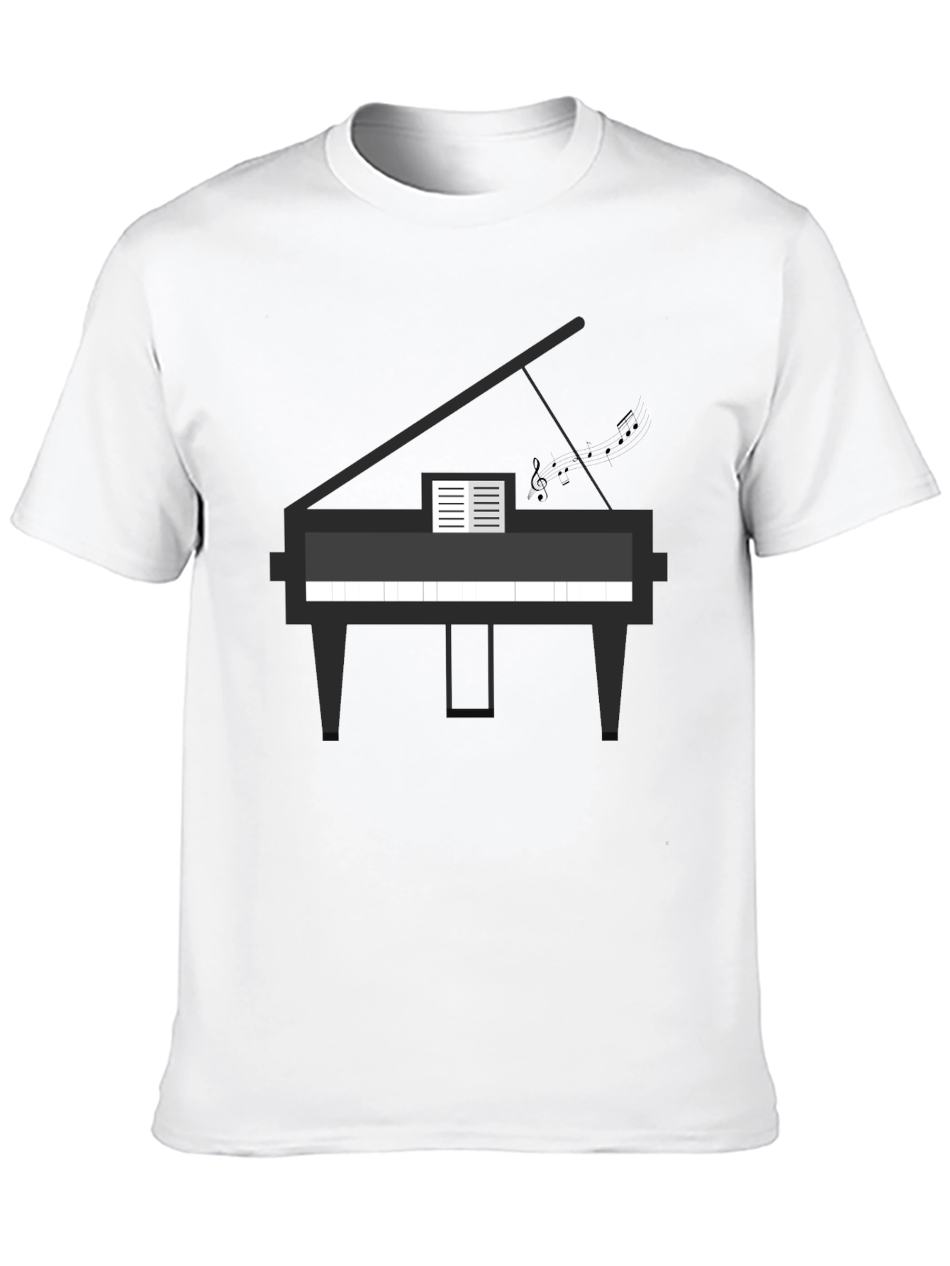Black Piano Graphic Tee - Musician's Black T-Shirt view 10