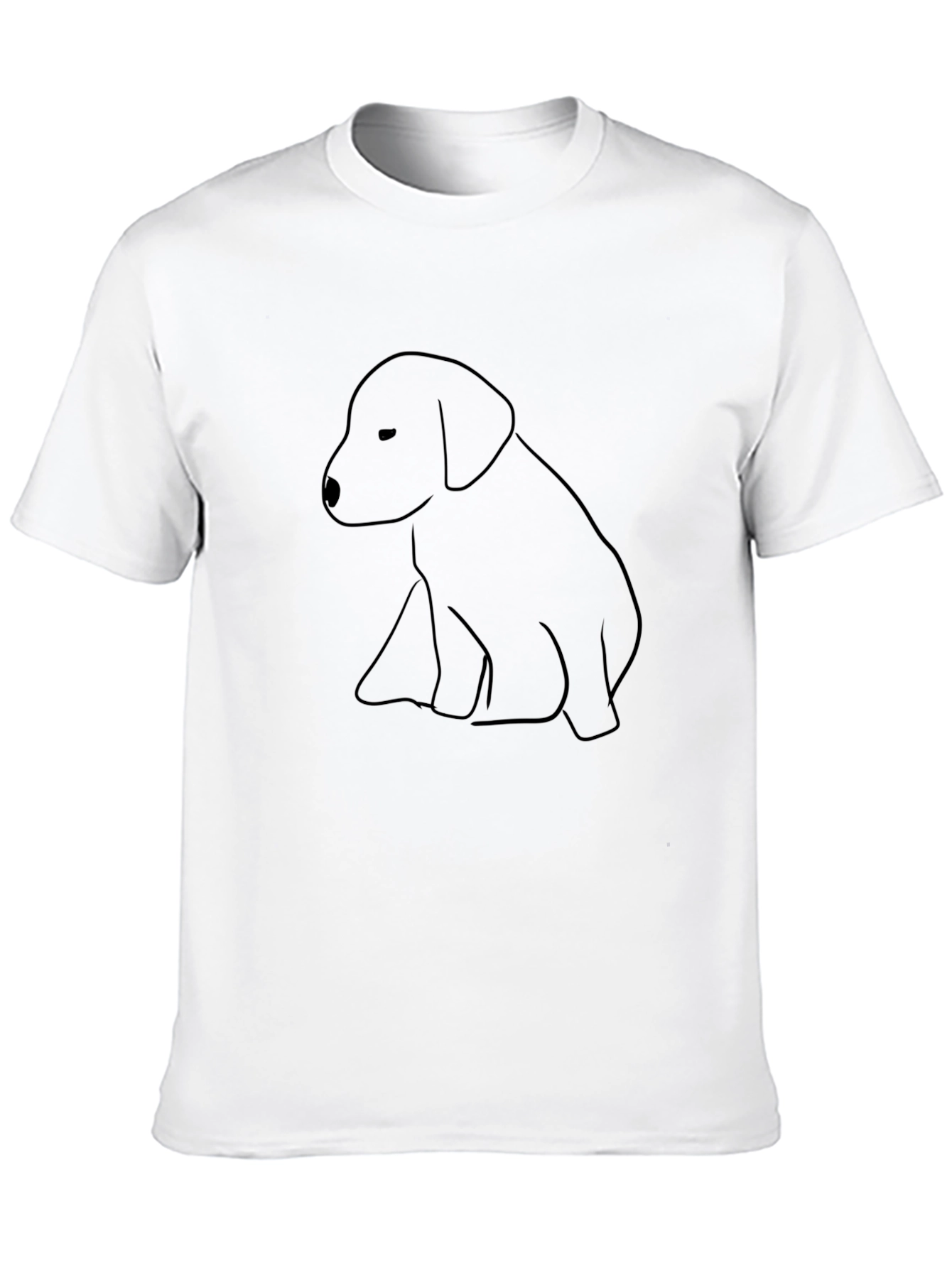 Black Minimalist Dog Graphic Black T-Shirt view 10
