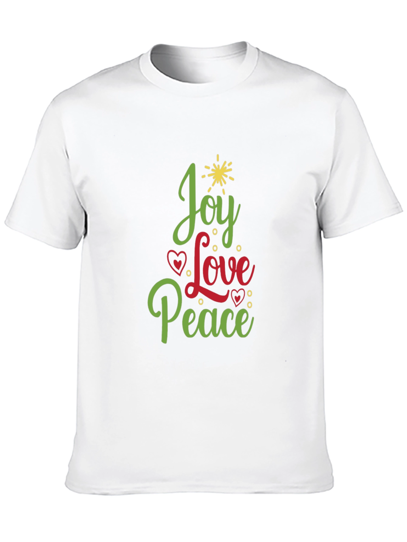 Black Joy Love Peace Christmas Tree Holiday Graphic Tee view 10