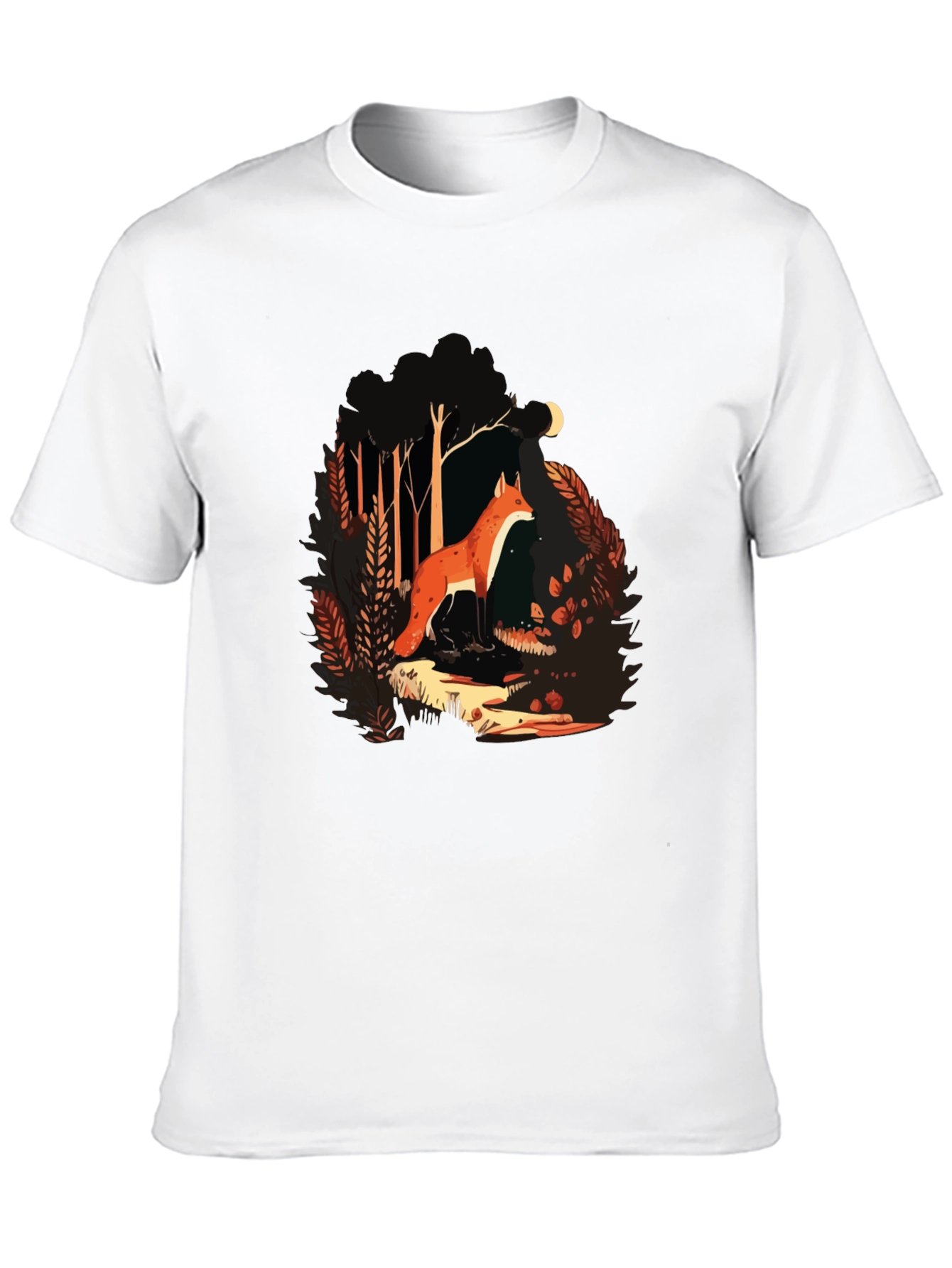 Black Fox in Forest Graphic T-Shirt - Nature Lover Tee view 10