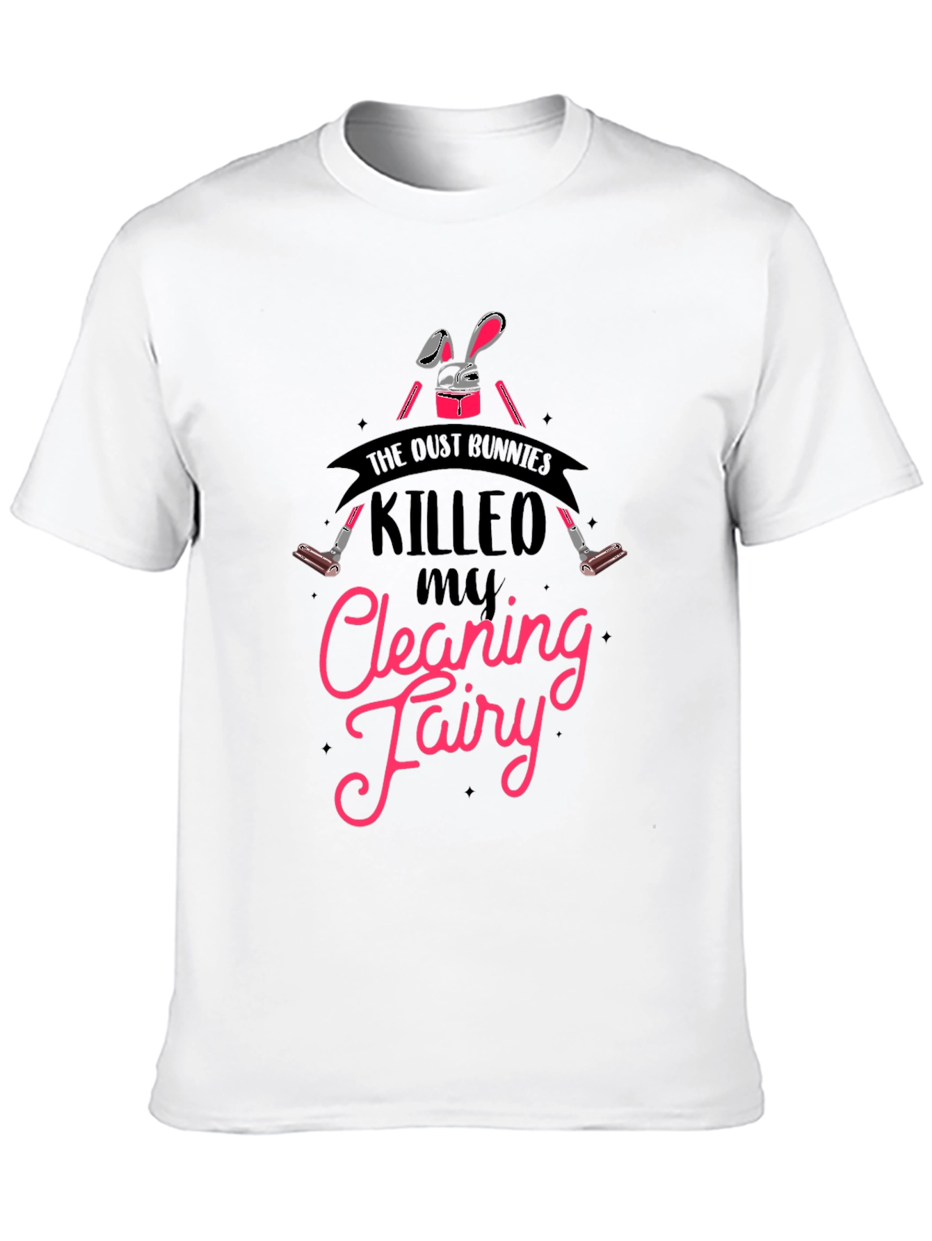 Black Dust Bunnies Cleaning Fairy T-Shirt view 10