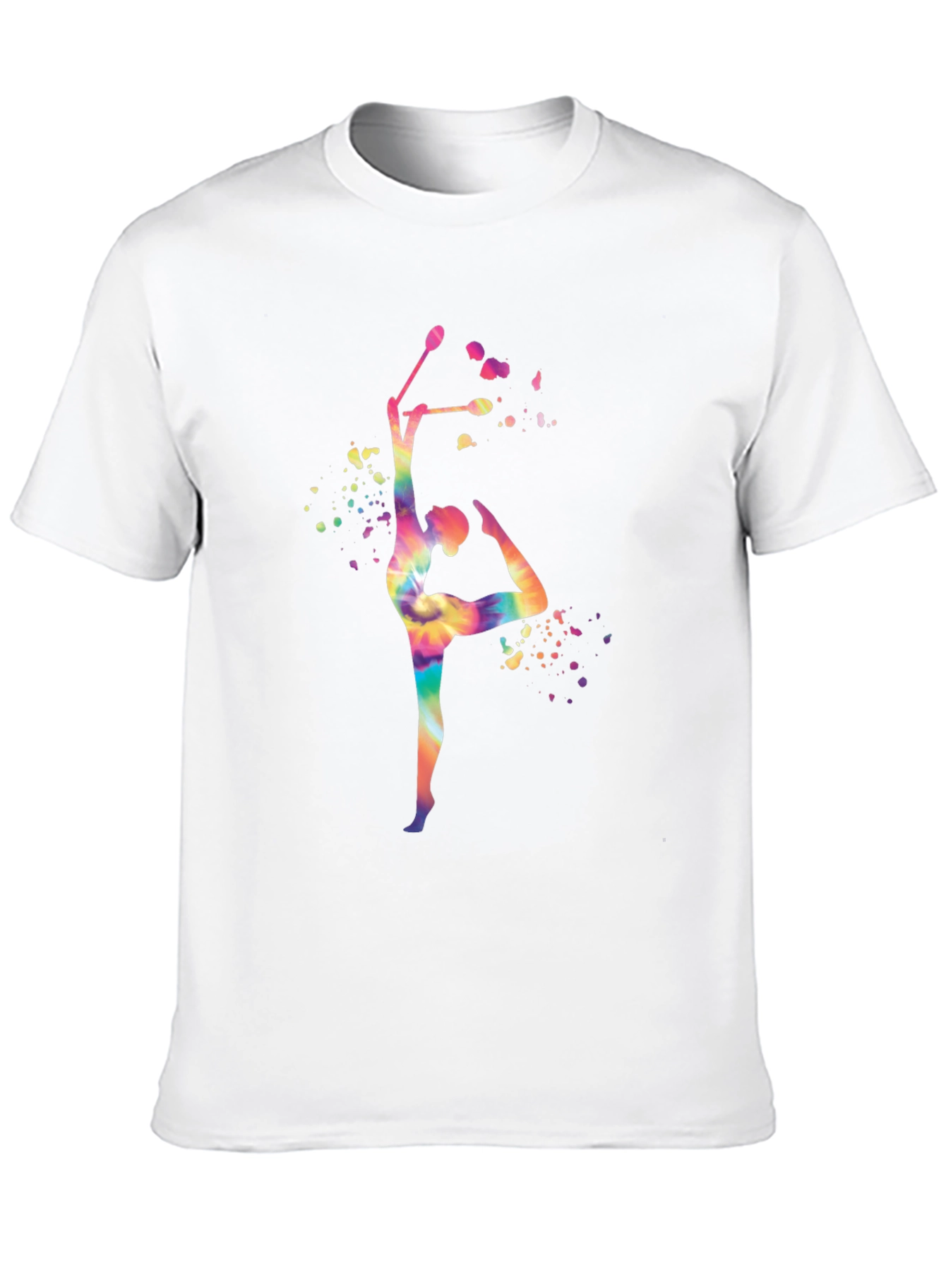 Black Rhythmic Gymnastics Tie-Dye T-Shirt - Dance Tee view 10
