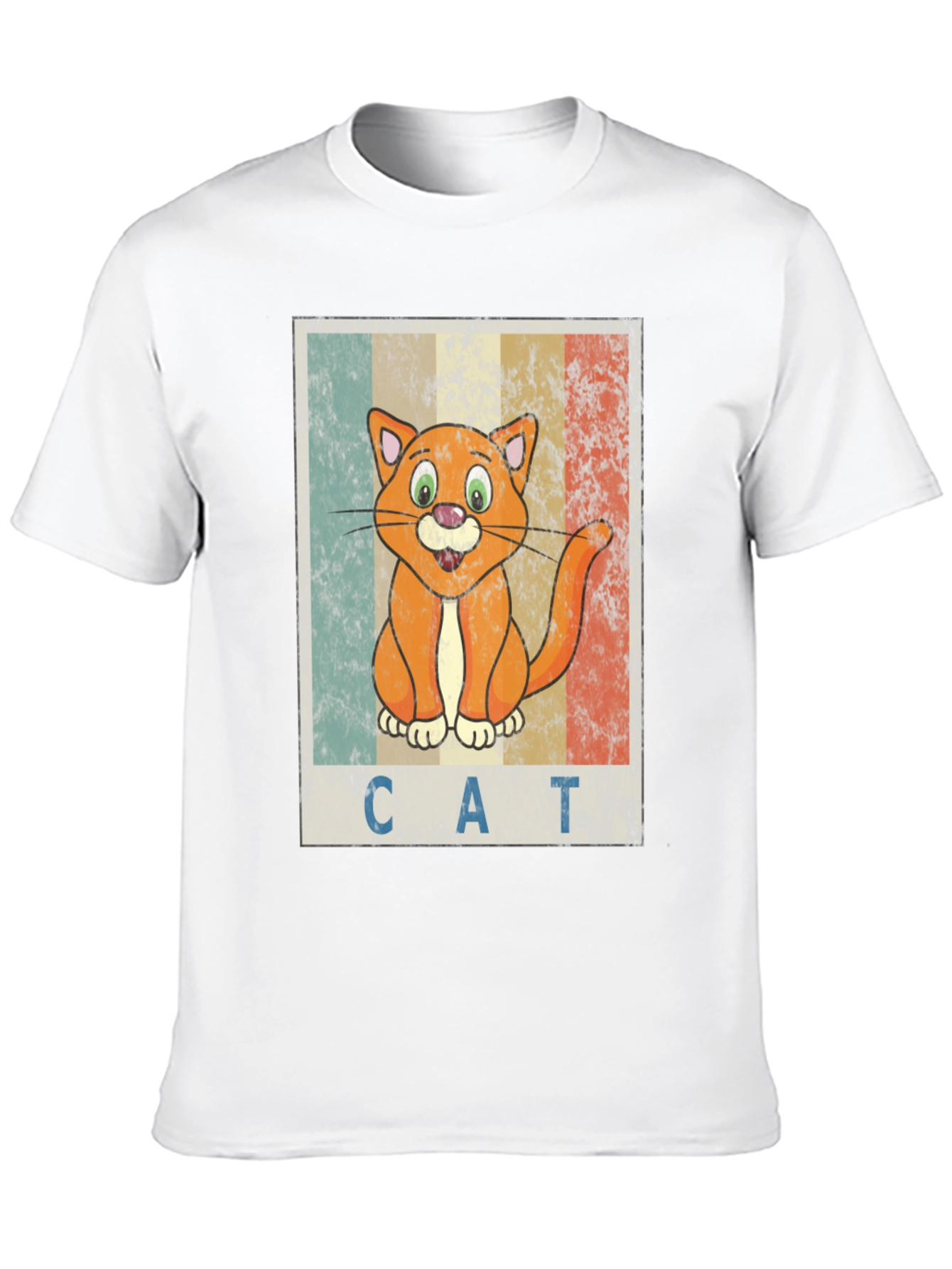 Black Retro Cartoon Cat Graphic T-Shirt view 10