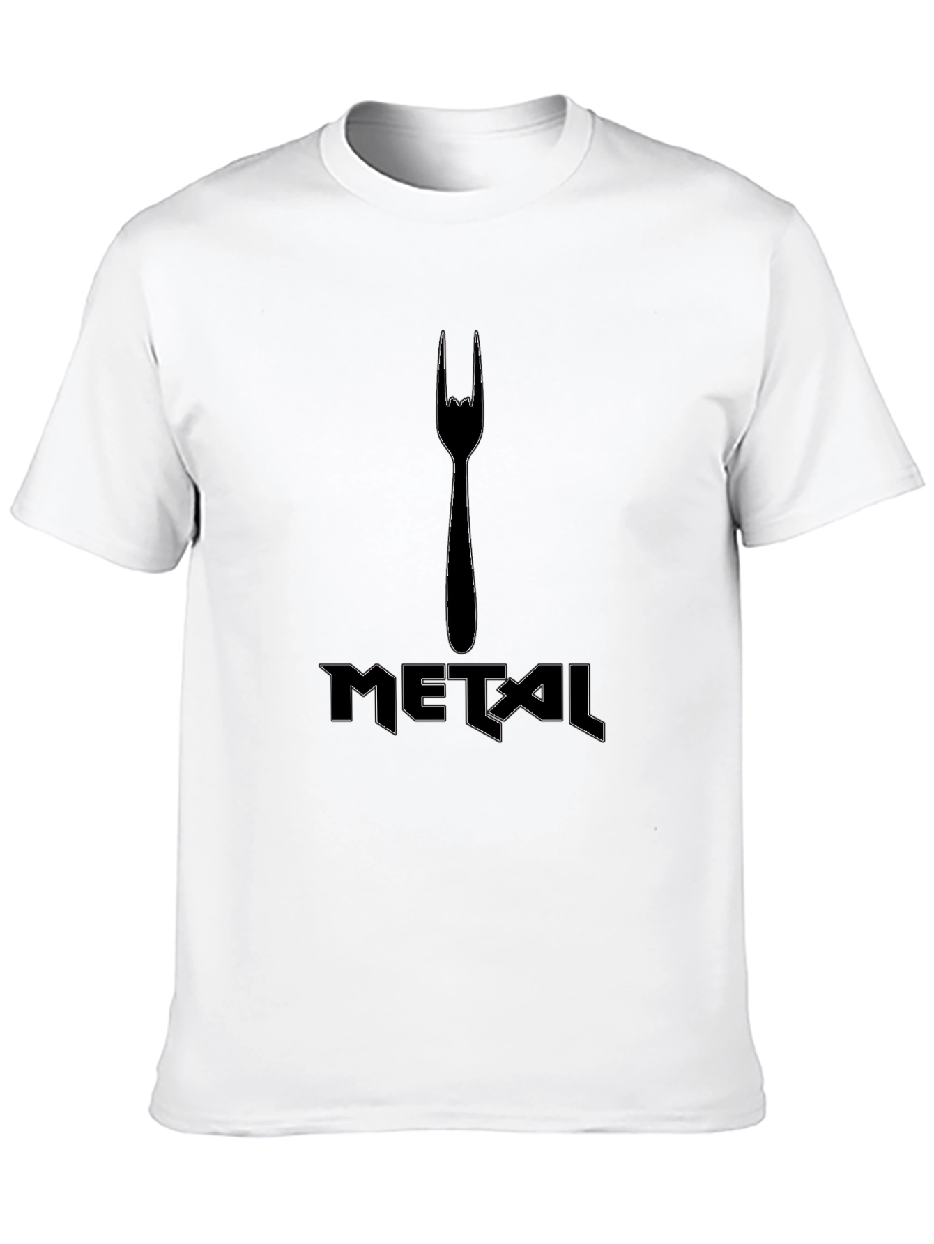 Black Metal Fork Graphic Tee - Black Cotton T-Shirt view 10