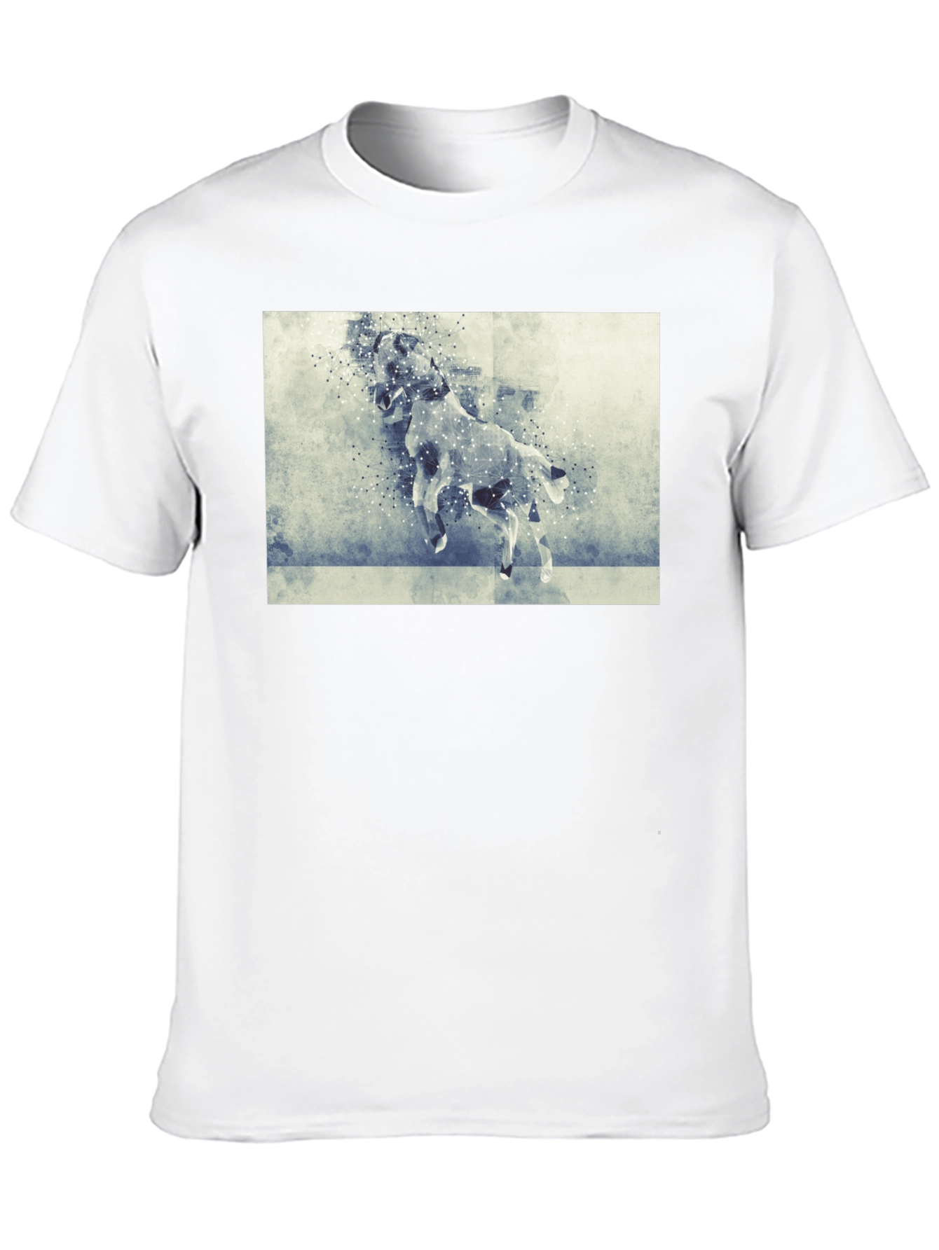 Black Abstract Horse Graphic Tee - Black Cotton Comfort view 10