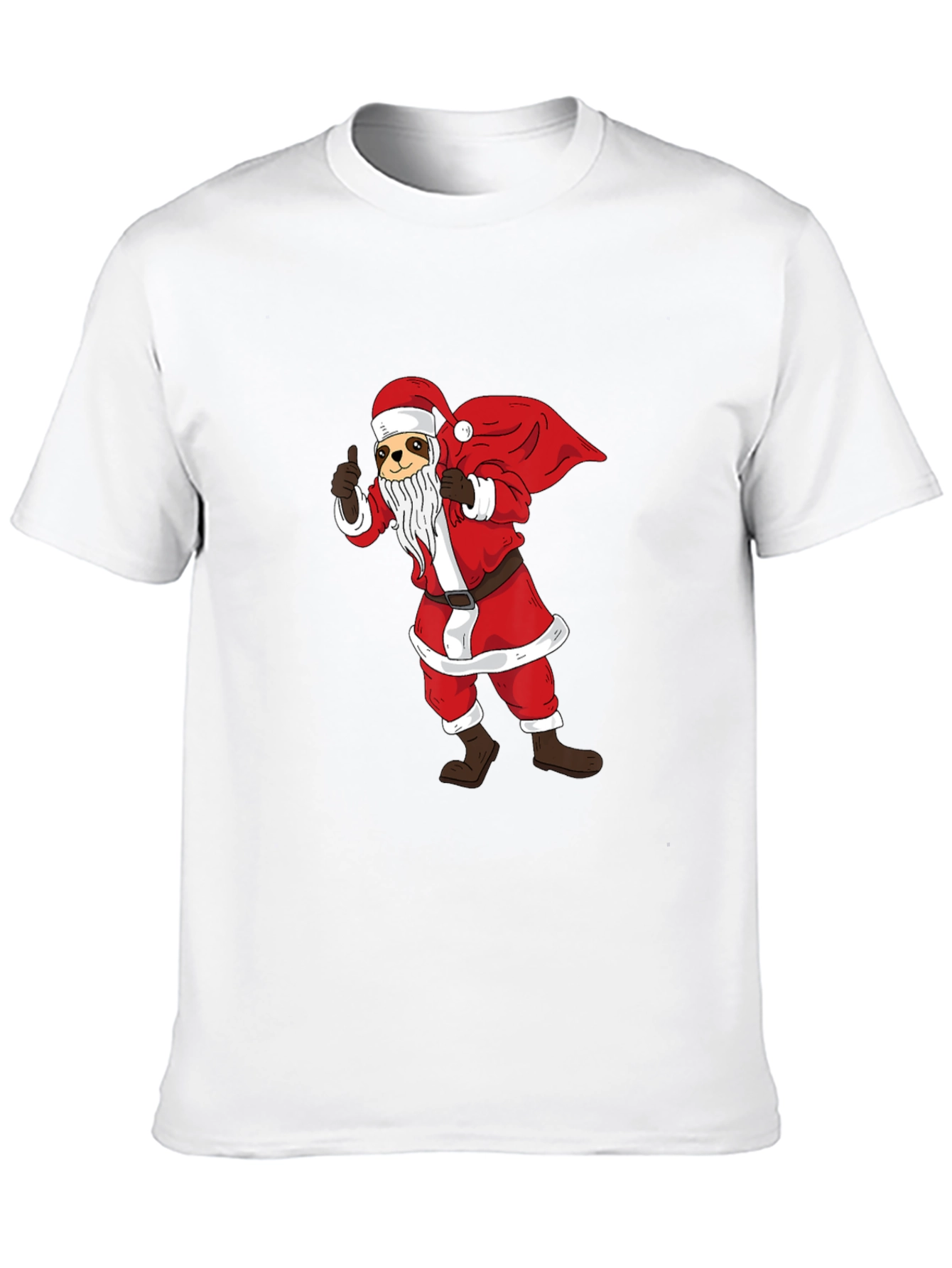 Black Santa Sloth Graphic T-Shirt - Holiday Cheer view 10