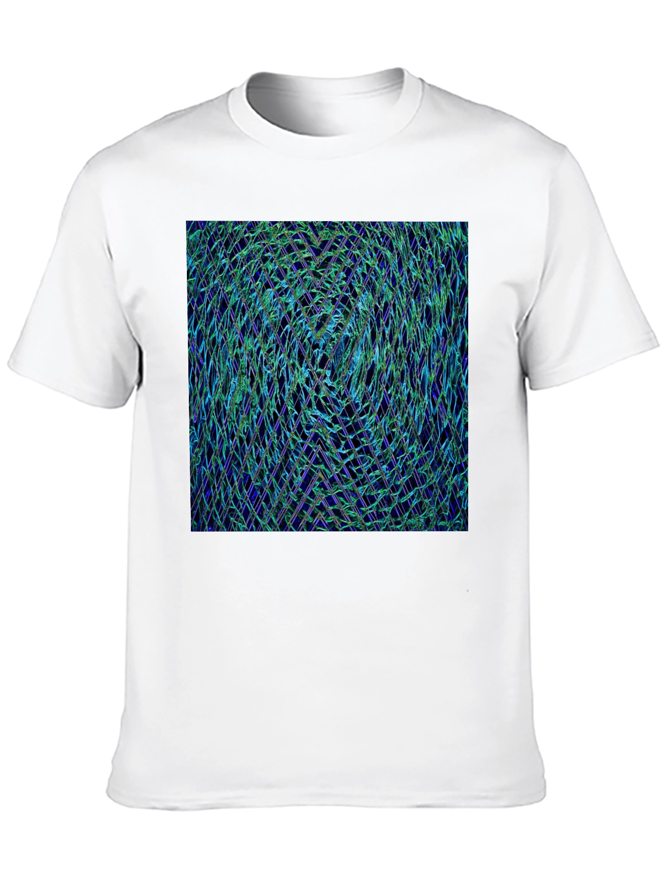 Black Abstract Woven Pattern Black T-Shirt view 10