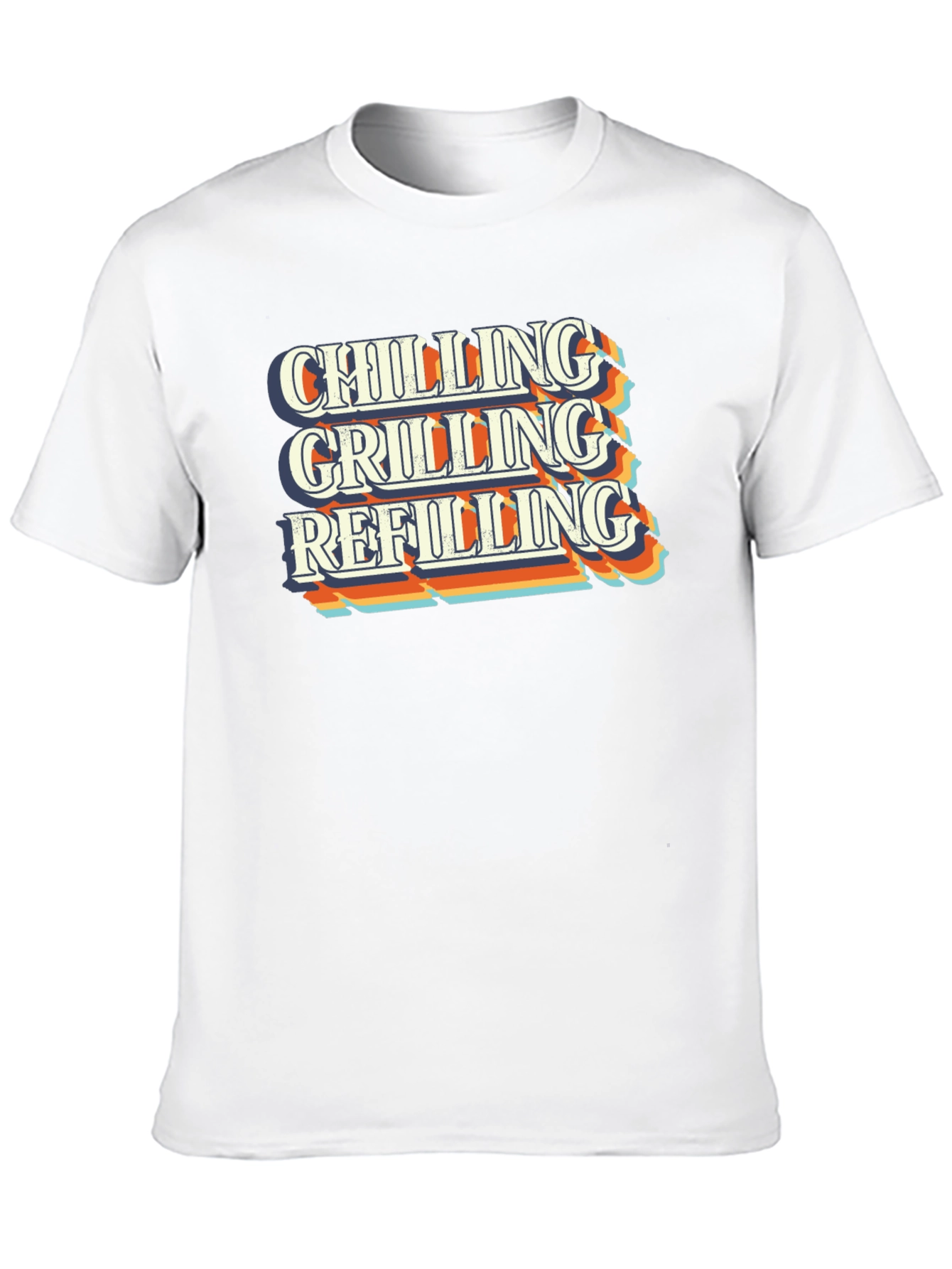 Black Chilling Grilling Refilling Men's Black T-Shirt view 10