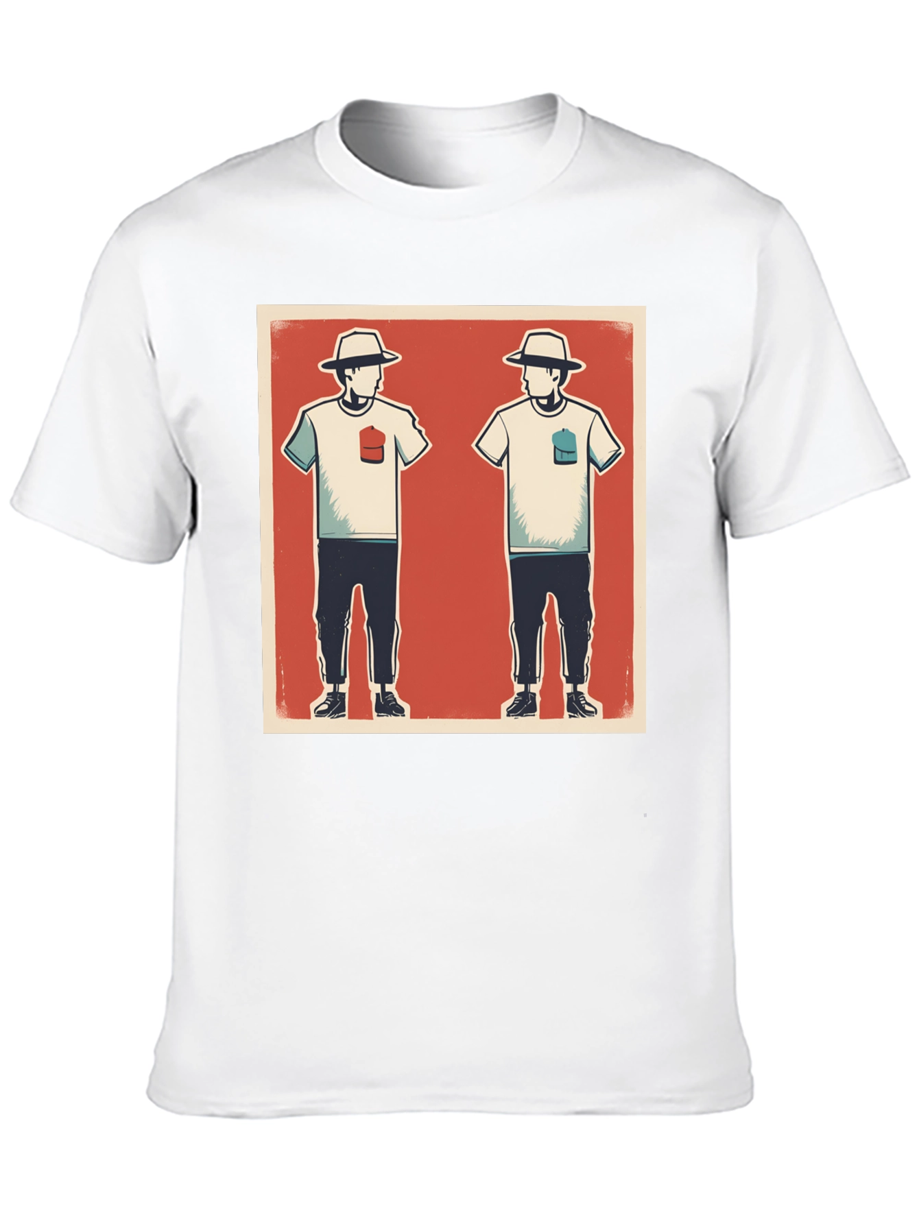 Black Retro Graphic T-Shirt with Illustrated Design view 10