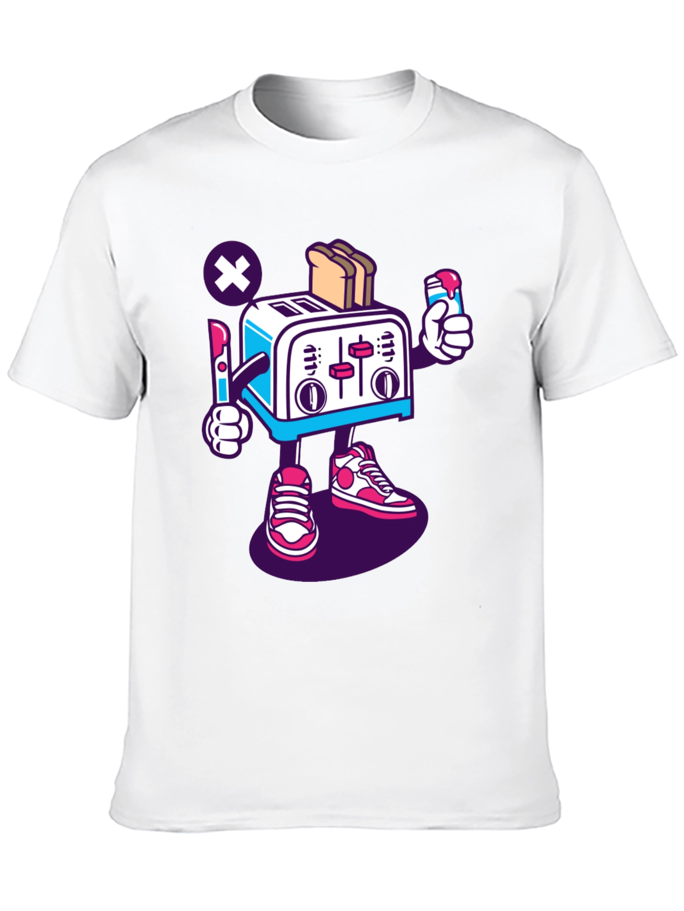 Black Toaster Character Black Graphic T-Shirt view 10