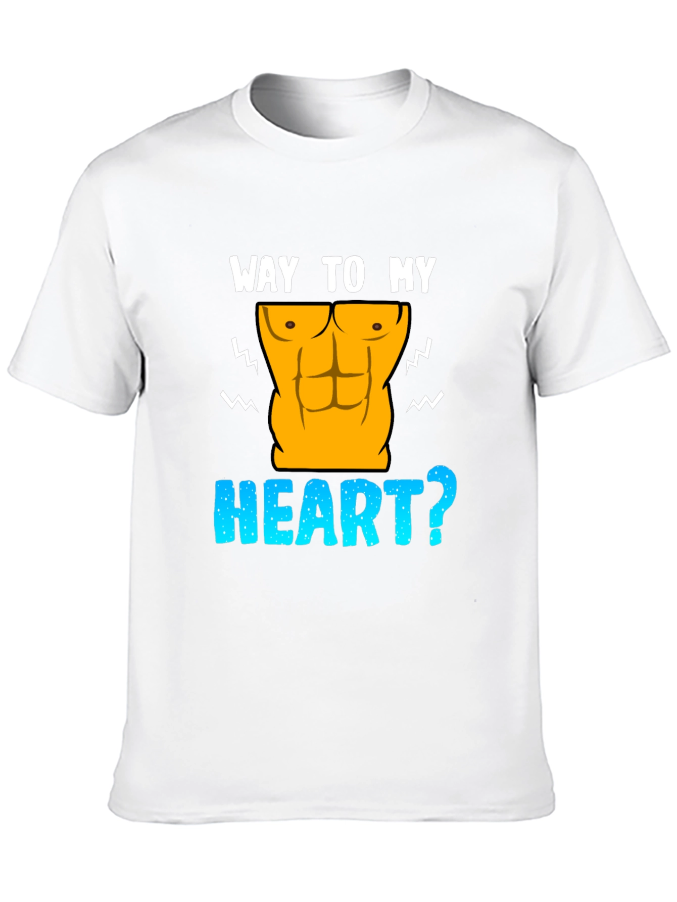 Black Way To My Heart Abs Funny Graphic T-Shirt view 10