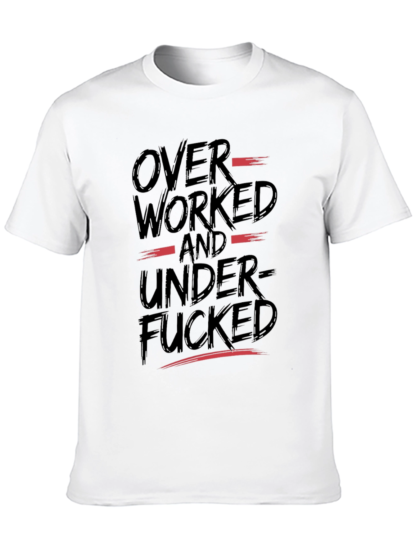 Black Overworked and Underfucked Graphic T-Shirt view 10