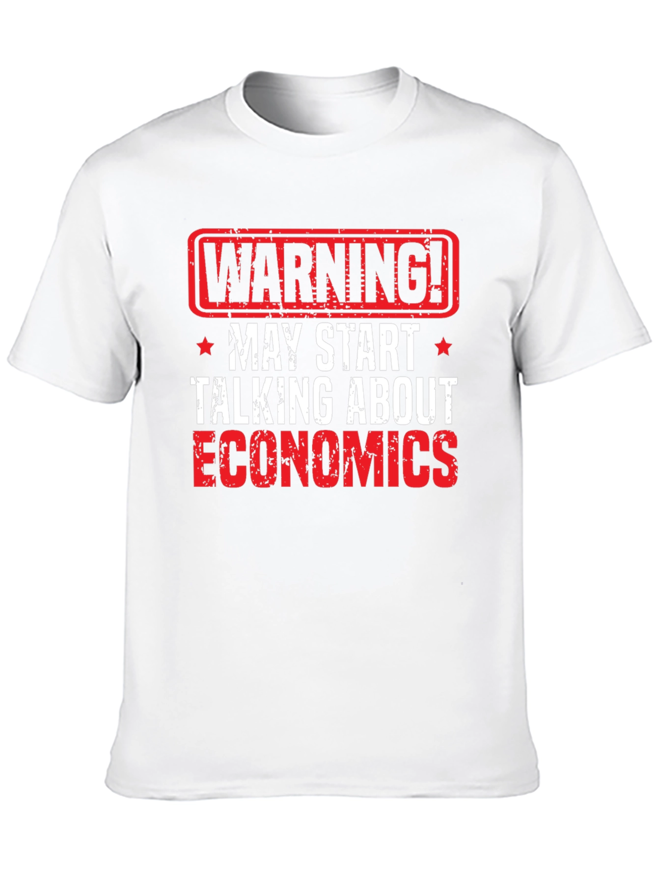 Black Warning Economics T-Shirt - Funny Geek Tee view 10