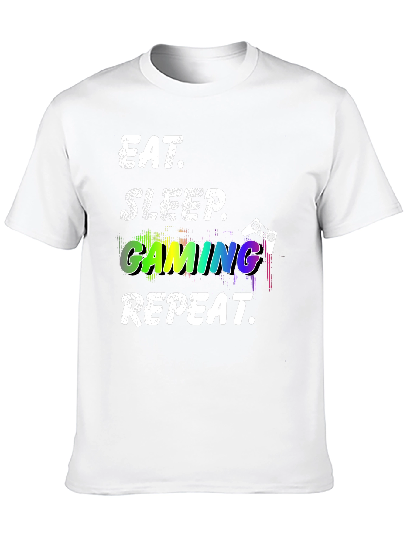 Black Eat Sleep Gaming Repeat Black T-Shirt view 10