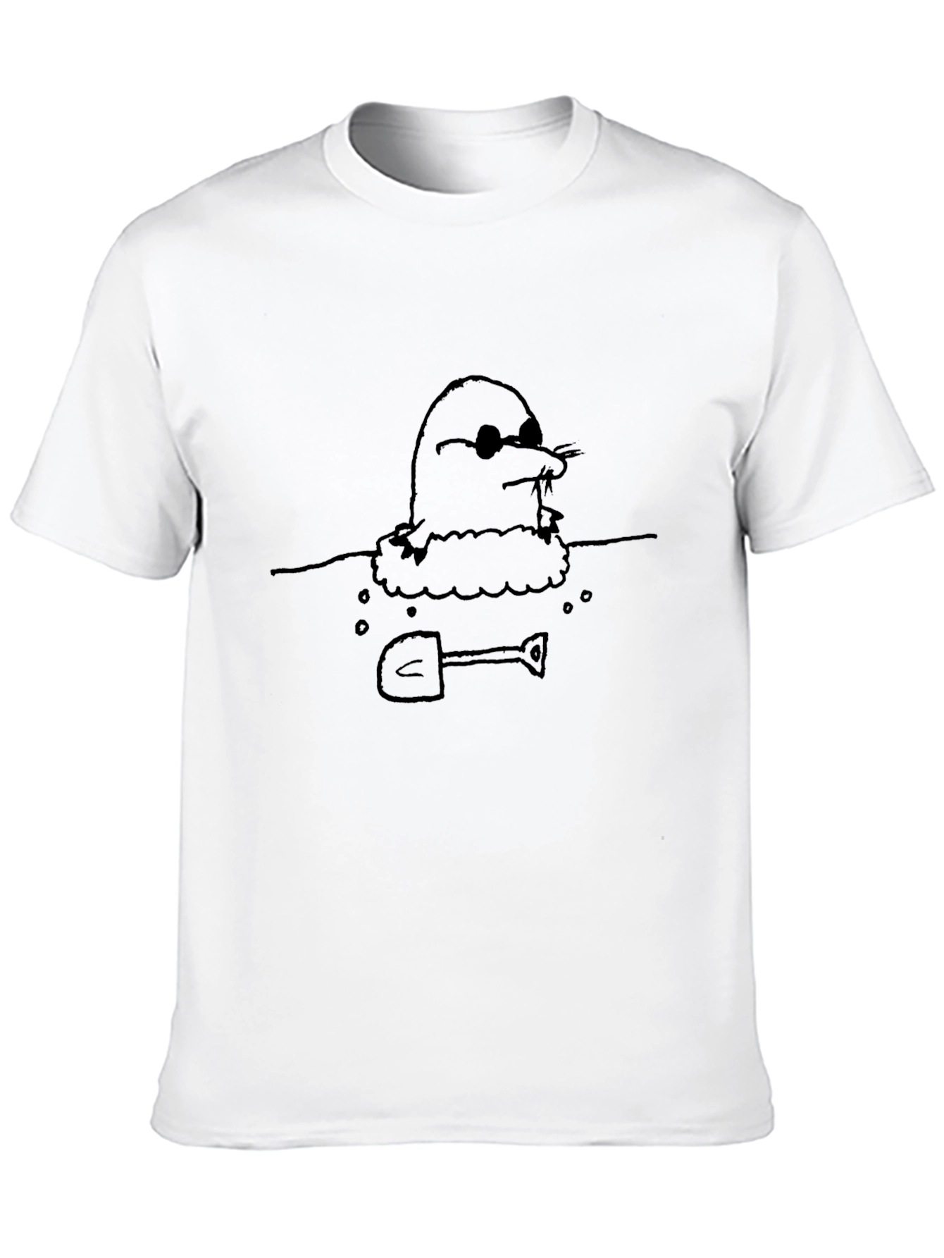 Black Cool Mole T-Shirt - Funny Cartoon Tee view 10